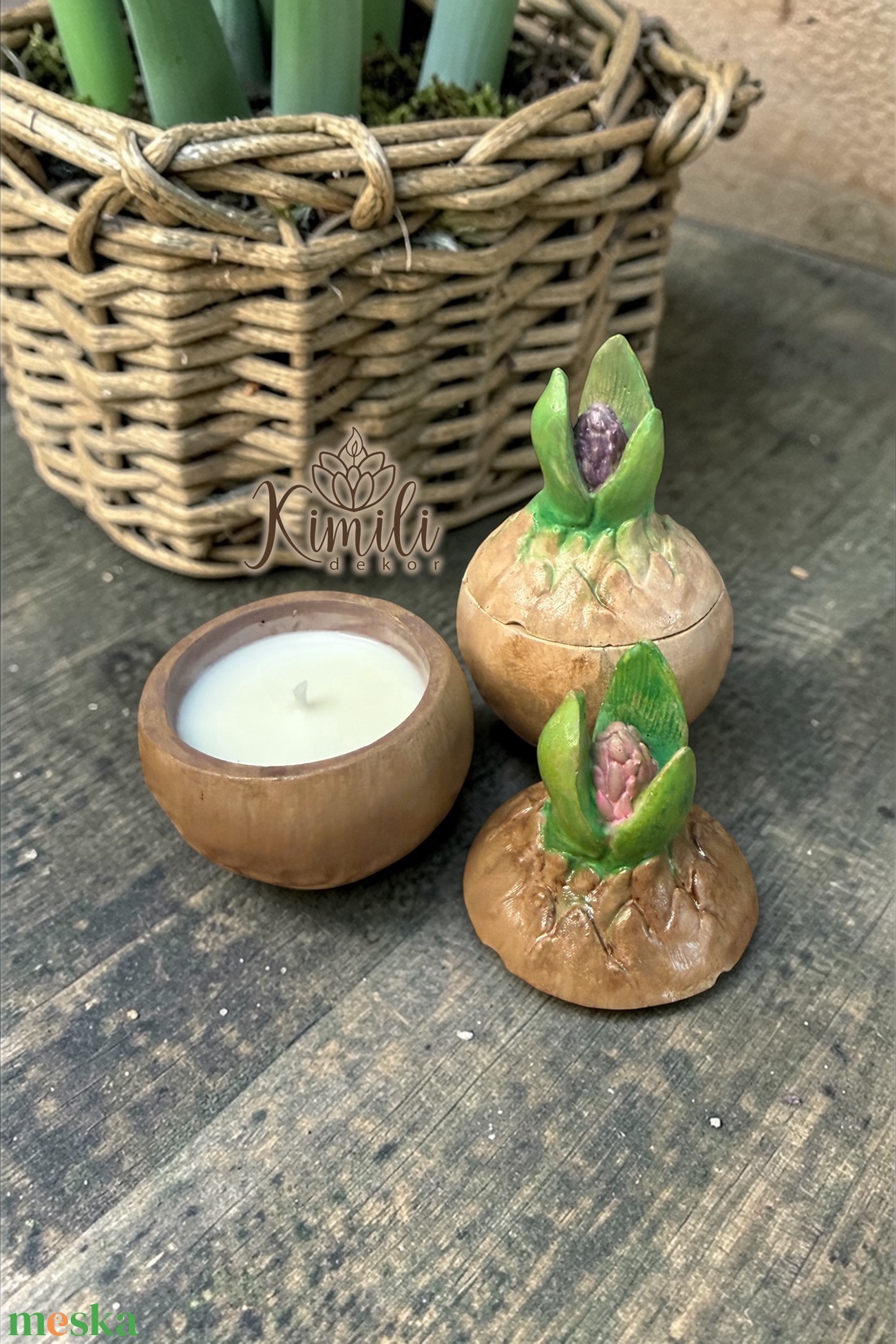 Virághagyma alakú illatgyertya  - kellékek & szerszámok - dekorációs kellékek - dekorációs gyertya - Meska.hu