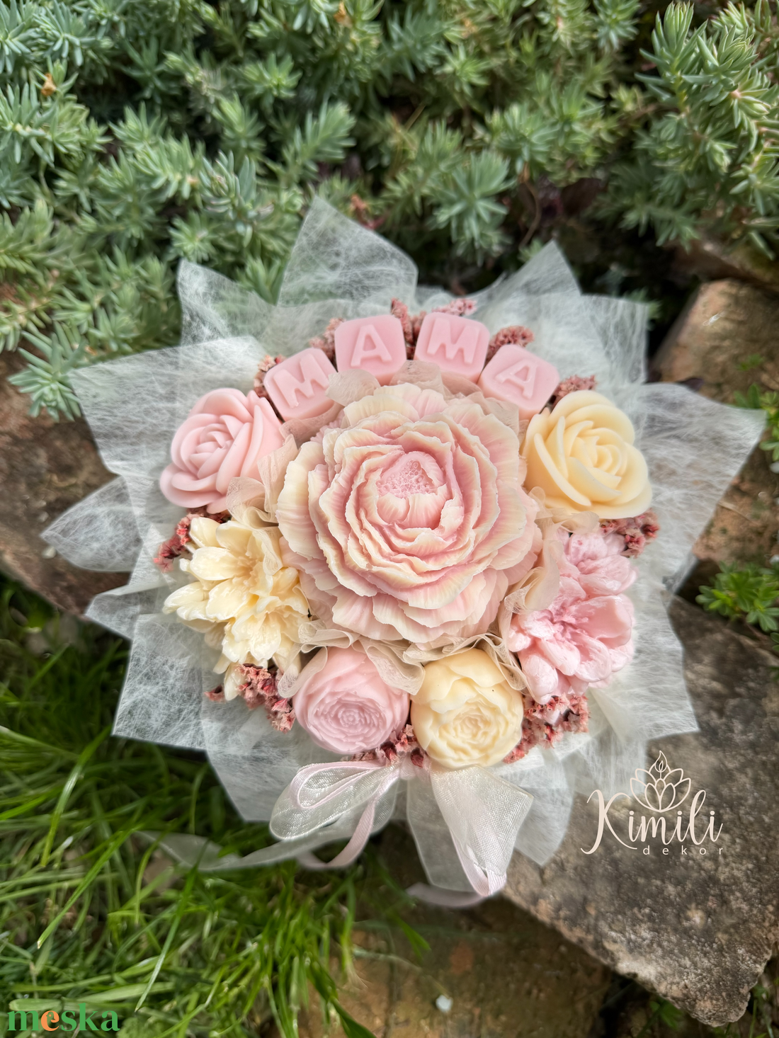 Mama Ölelése viaszvirág tál - otthon & életmód - virágdekoráció - virágok - virágbox - Meska.hu