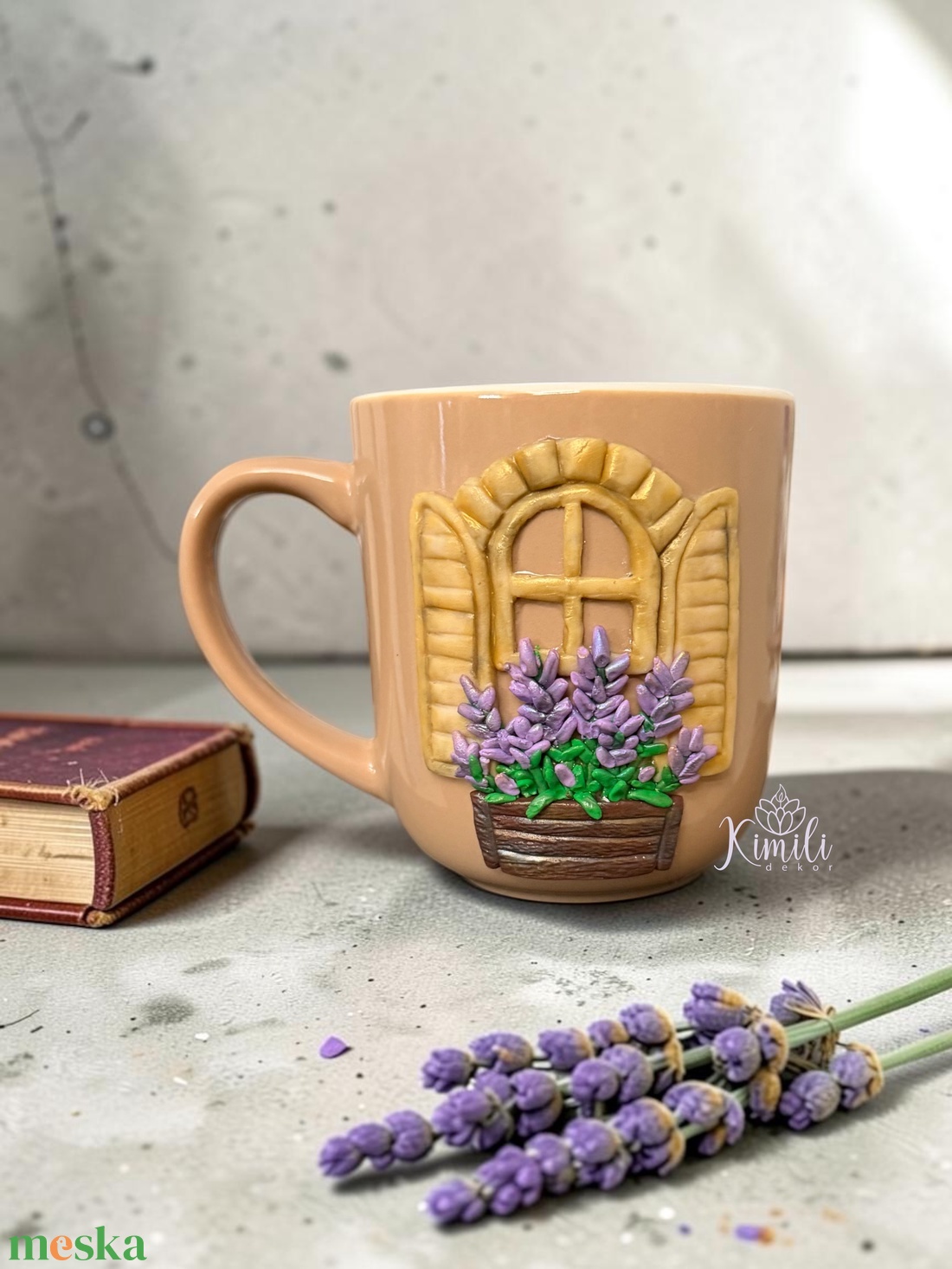 Provence-i levendulás bögre és teáskanál szett - otthon & életmód - konyhafelszerelés, tálalás - tálalás - bögre & csésze - Meska.hu