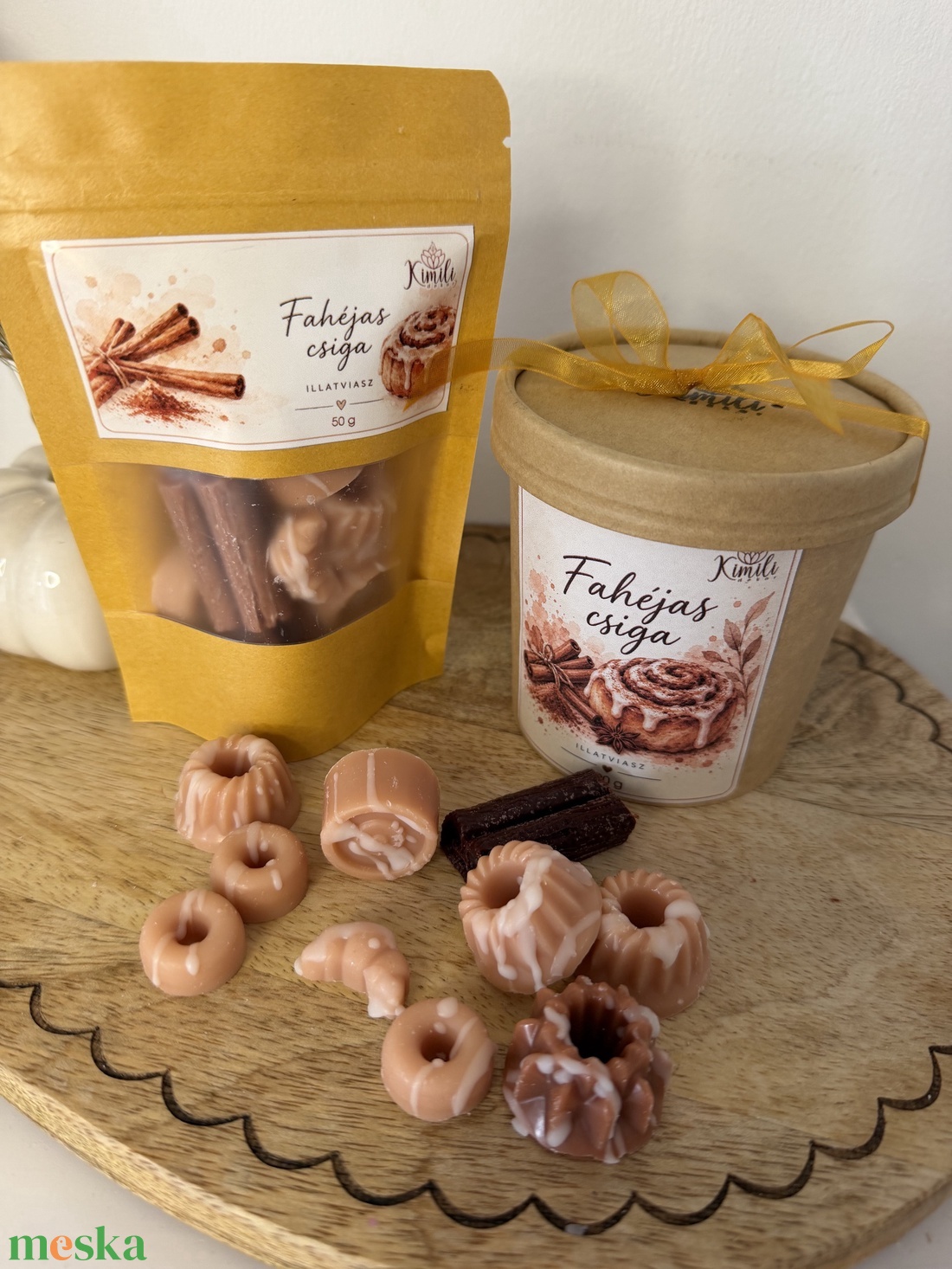 Fahéjas csiga illatviasz - otthon & életmód - gyertya, illat, aroma - illatviasz - Meska.hu