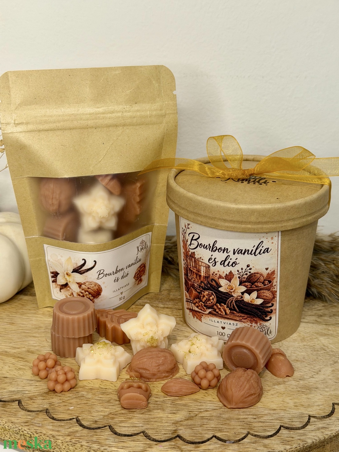 Bourbon vanília és dió illatviasz - otthon & életmód - gyertya, illat, aroma - illatviasz - Meska.hu