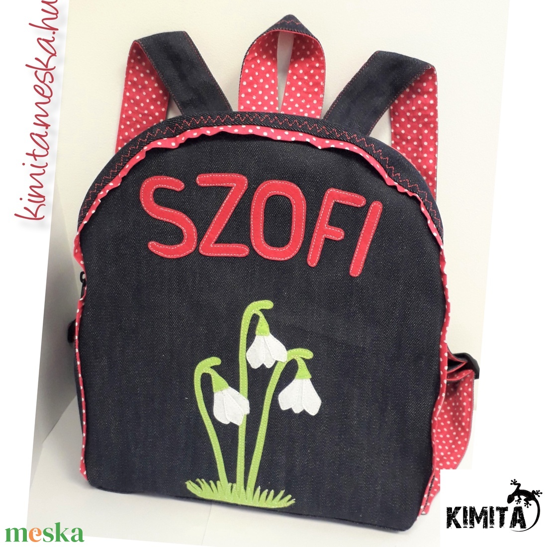 Hóvirágos hátizsák - játék & sport - ovis zsák & ovis szett - ovis hátizsák - Meska.hu