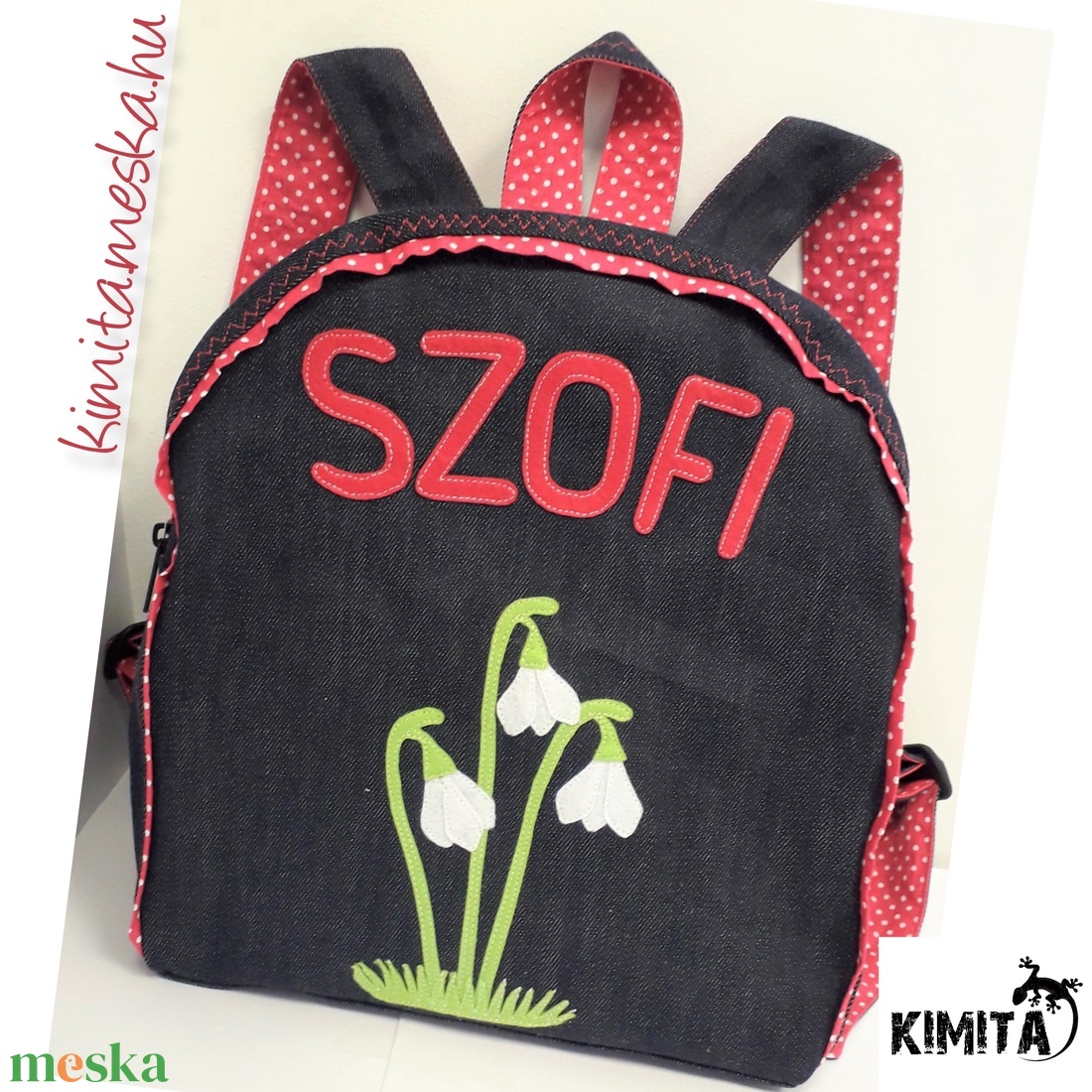 Hóvirágos hátizsák - játék & sport - ovis zsák & ovis szett - ovis hátizsák - Meska.hu