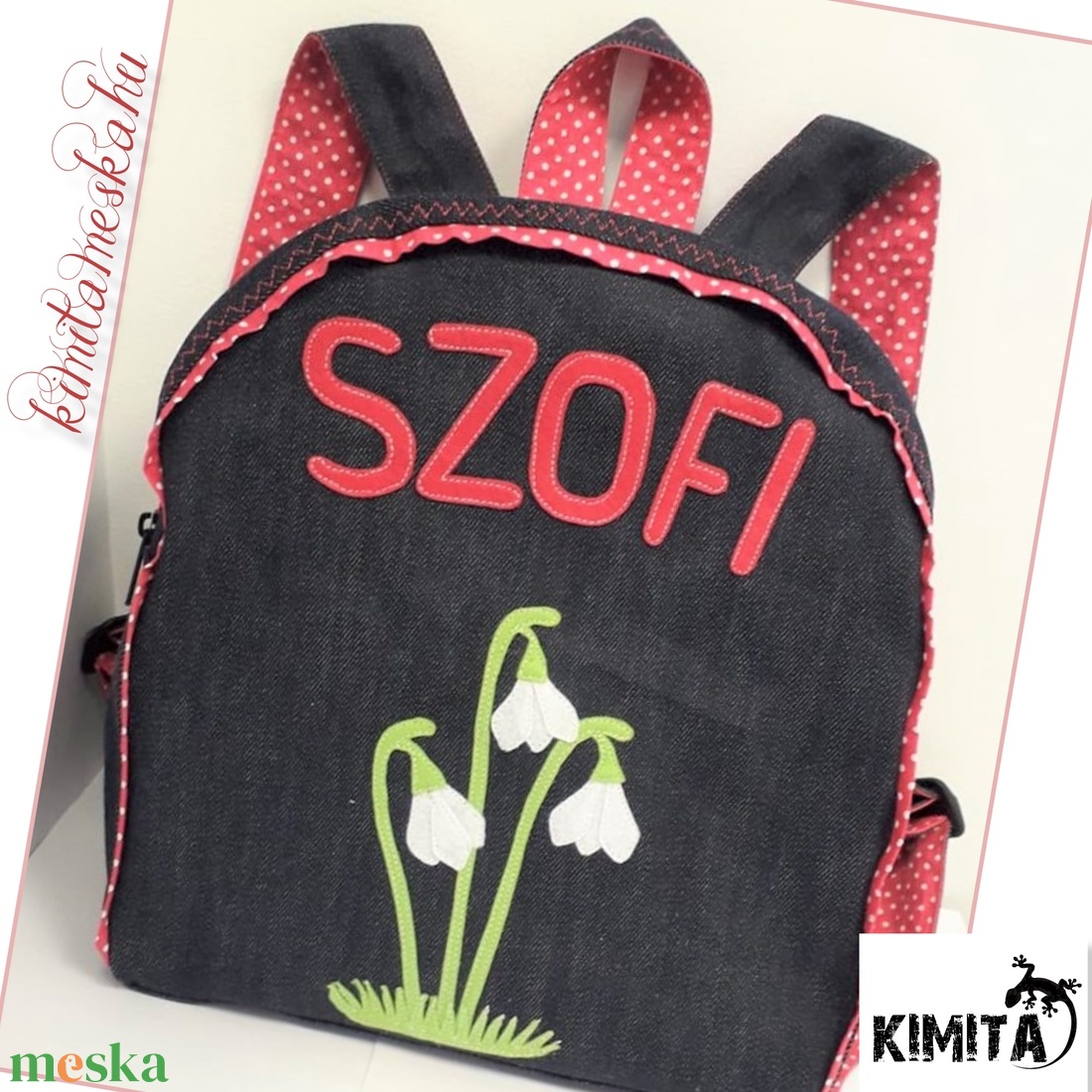 Hóvirágos hátizsák - játék & sport - ovis zsák & ovis szett - ovis hátizsák - Meska.hu