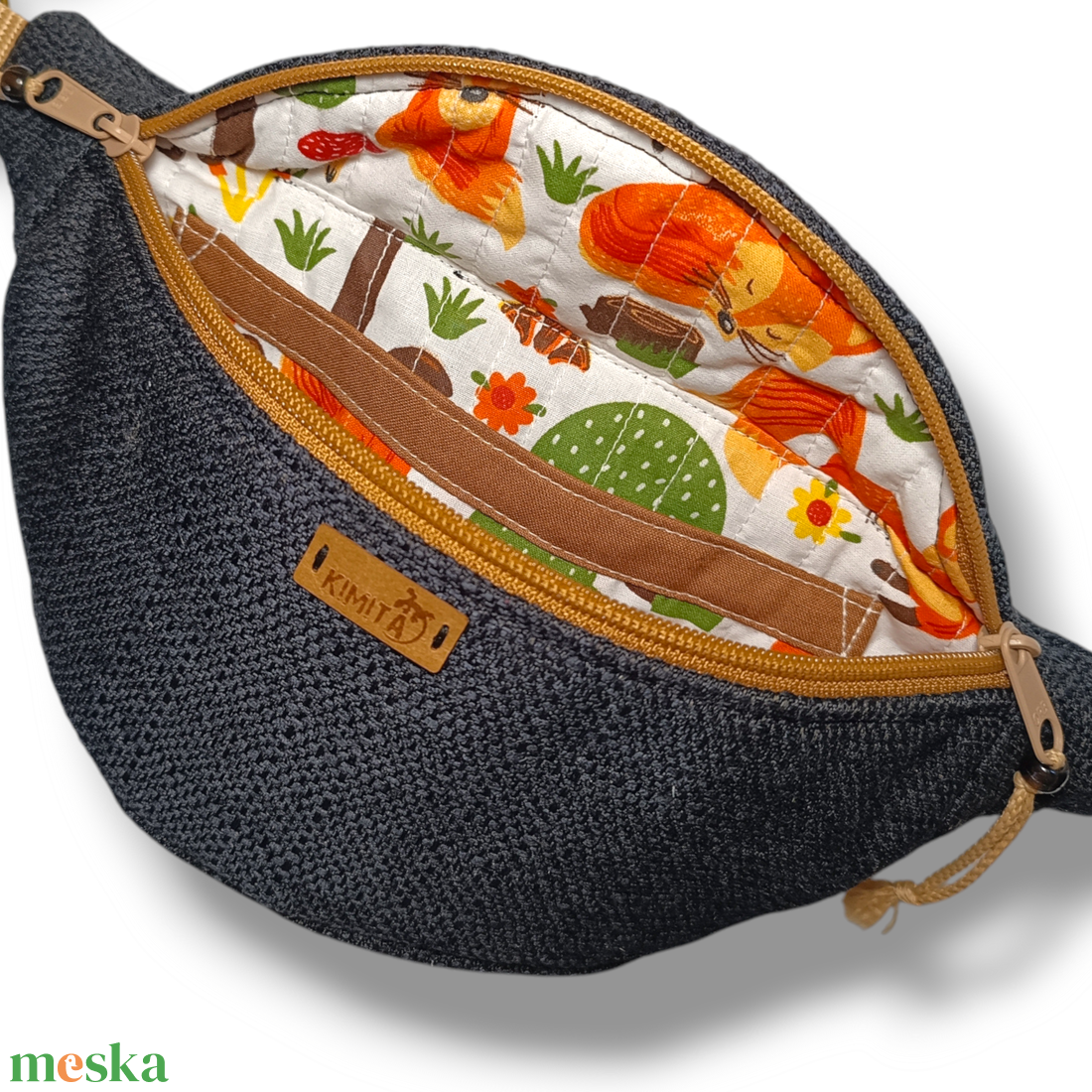 Fekete övtáska rókás - táska & tok - övtáska - Meska.hu Fekete övtáska rókás - táska & tok - övtáska - Meska.hu