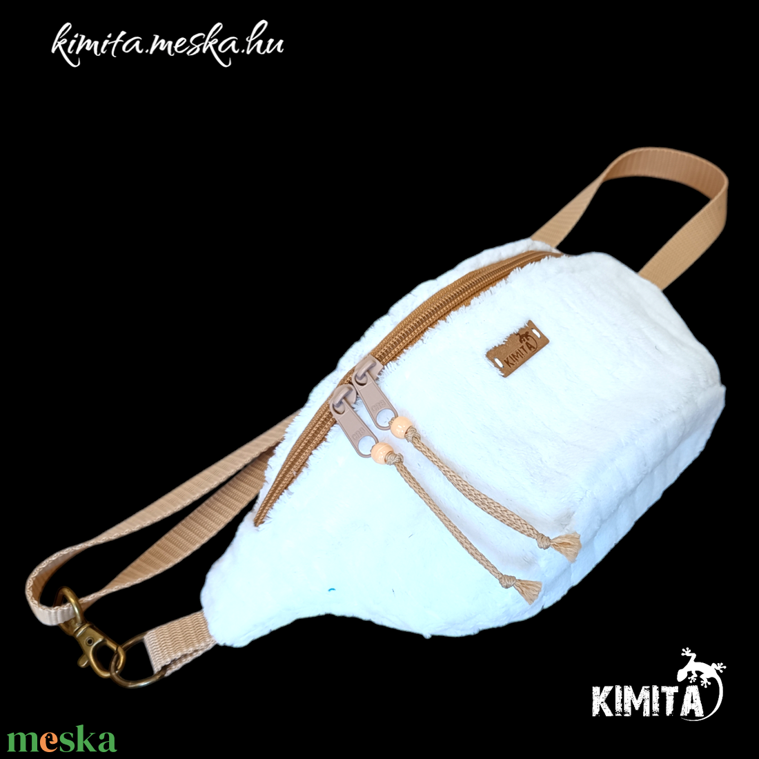 Plüss övtáska fehér- beige - táska & tok - övtáska - Meska.hu Plüss övtáska fehér- beige - táska & tok - övtáska - Meska.hu
