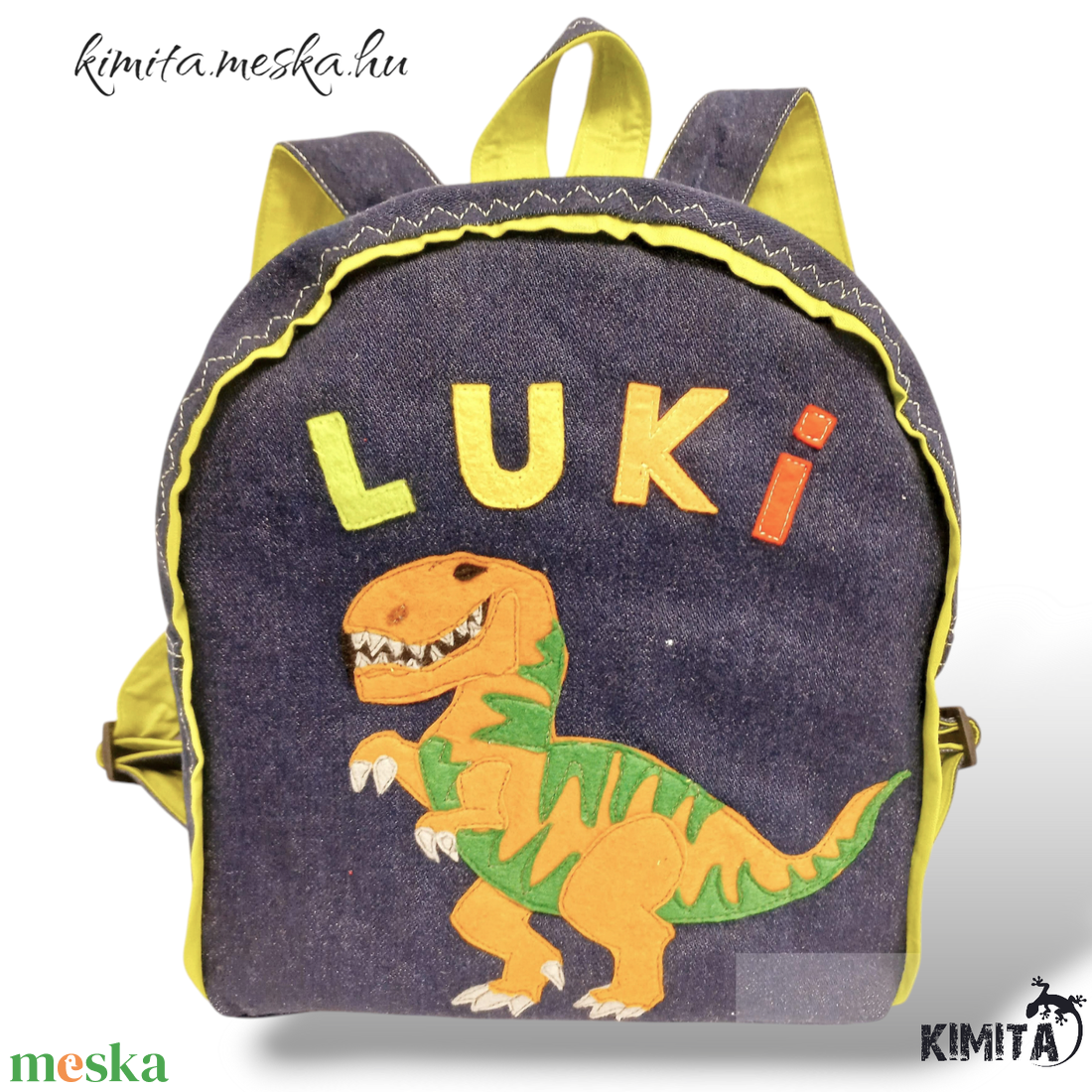T-Rex mintás hátizsák - táska & tok - hátizsák - kishátizsák - Meska.hu
