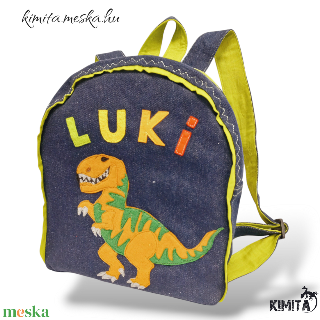 T-Rex mintás hátizsák - táska & tok - hátizsák - kishátizsák - Meska.hu