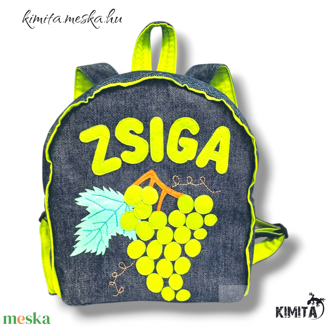 Szőlő mintás hátizsák - táska & tok - hátizsák - kishátizsák - Meska.hu