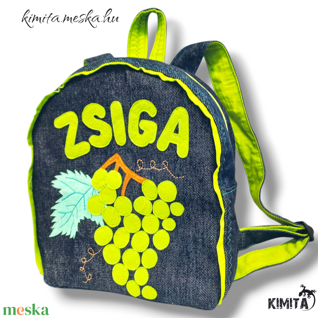 Szőlő mintás hátizsák - táska & tok - hátizsák - kishátizsák - Meska.hu