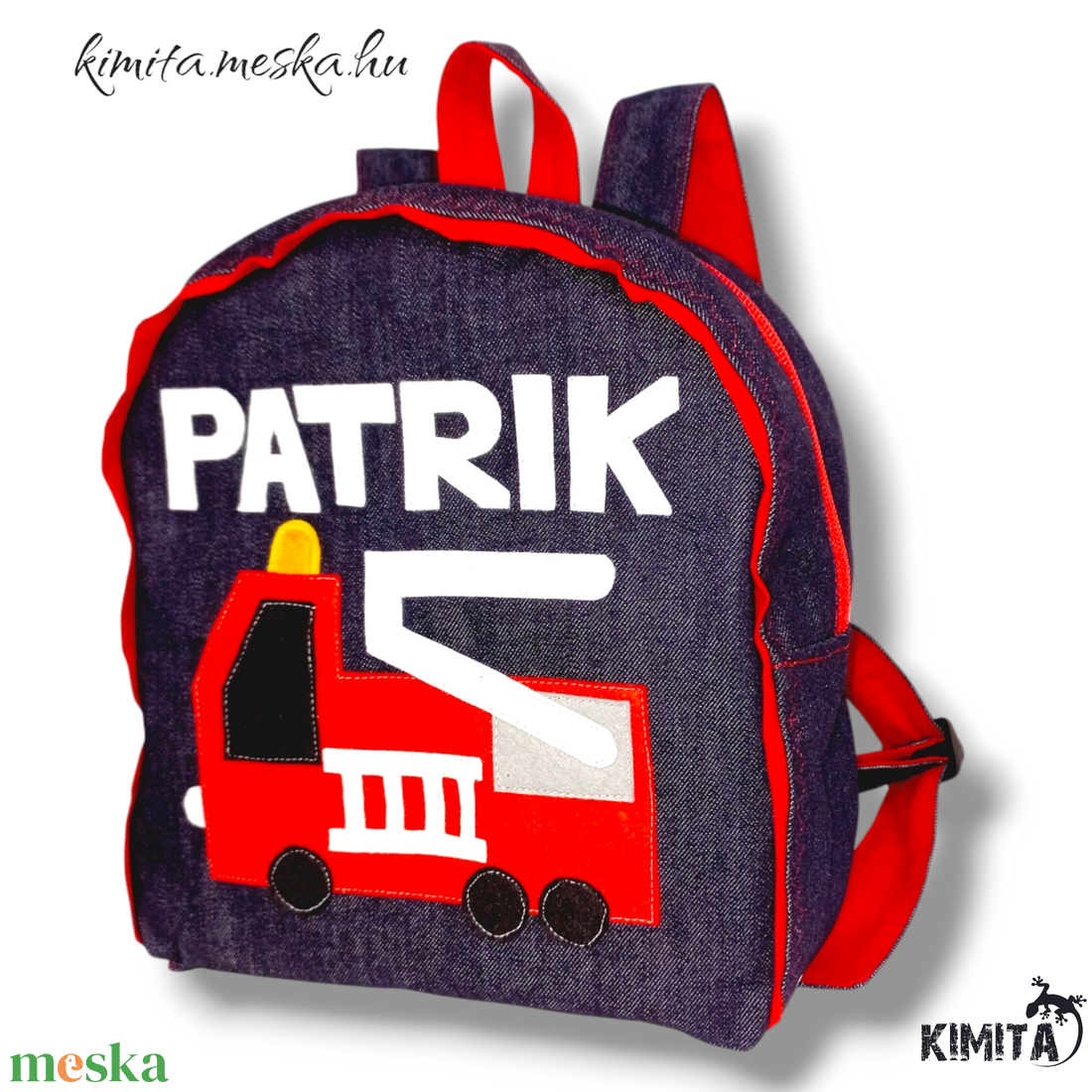 TŰZOLTÓS hátizsák piros - táska & tok - hátizsák - kishátizsák - Meska.hu