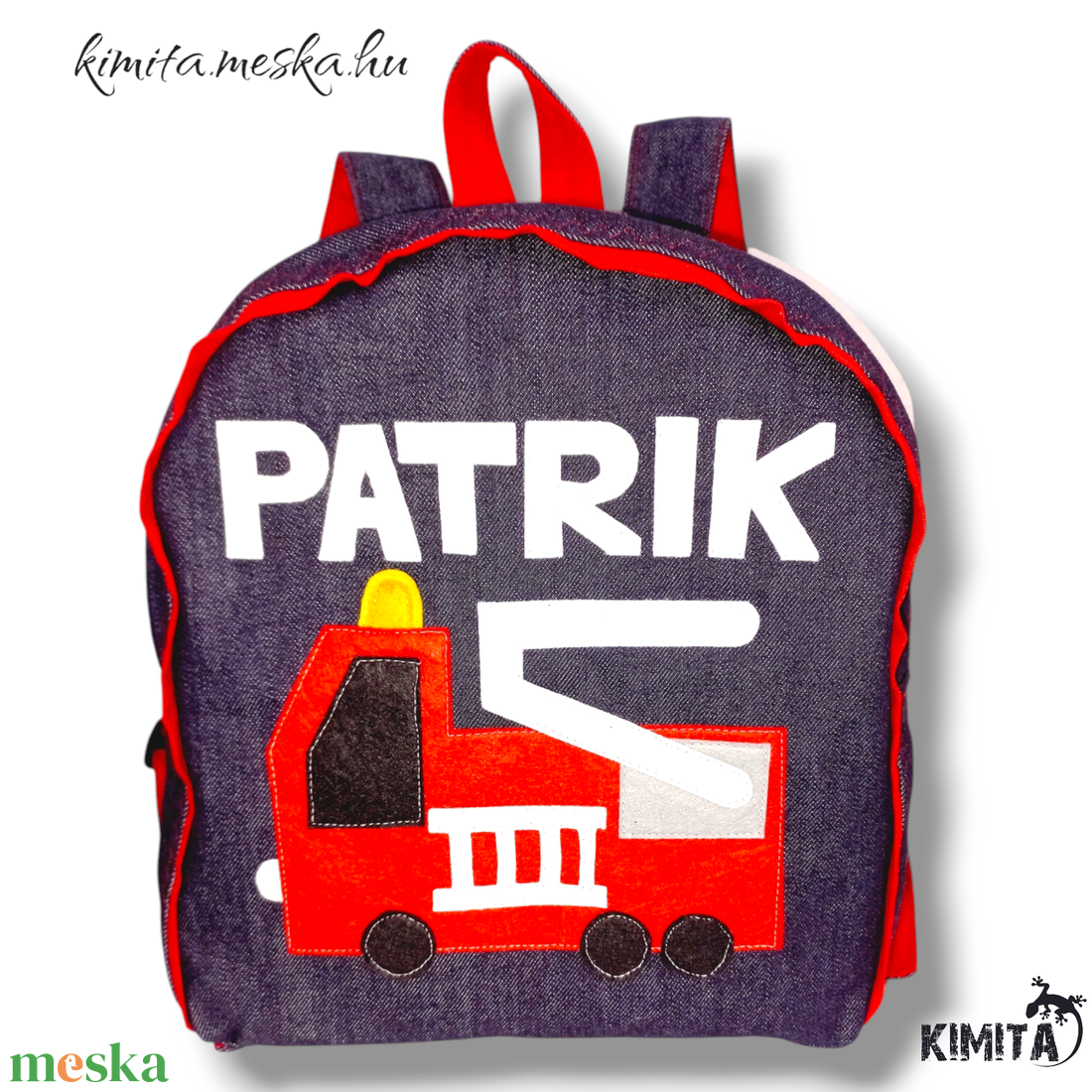 TŰZOLTÓS hátizsák piros - táska & tok - hátizsák - kishátizsák - Meska.hu