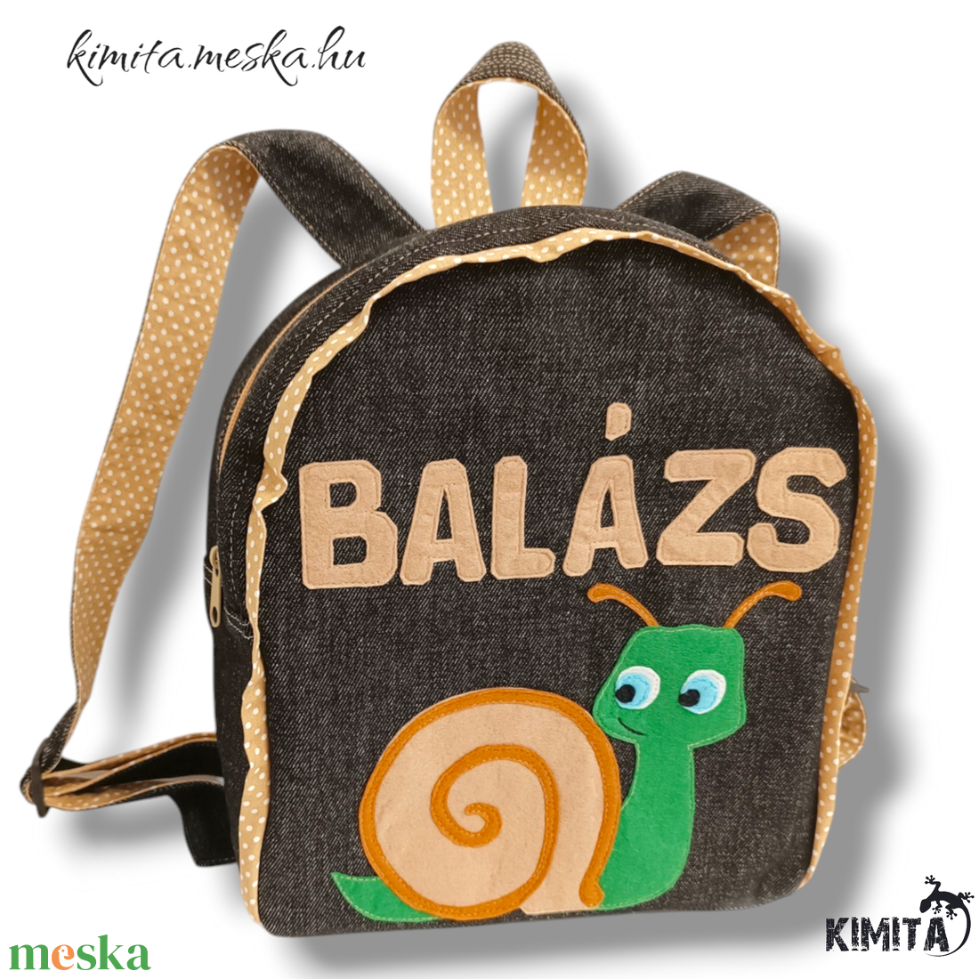 Csigás hátizsák - táska & tok - hátizsák - kishátizsák - Meska.hu