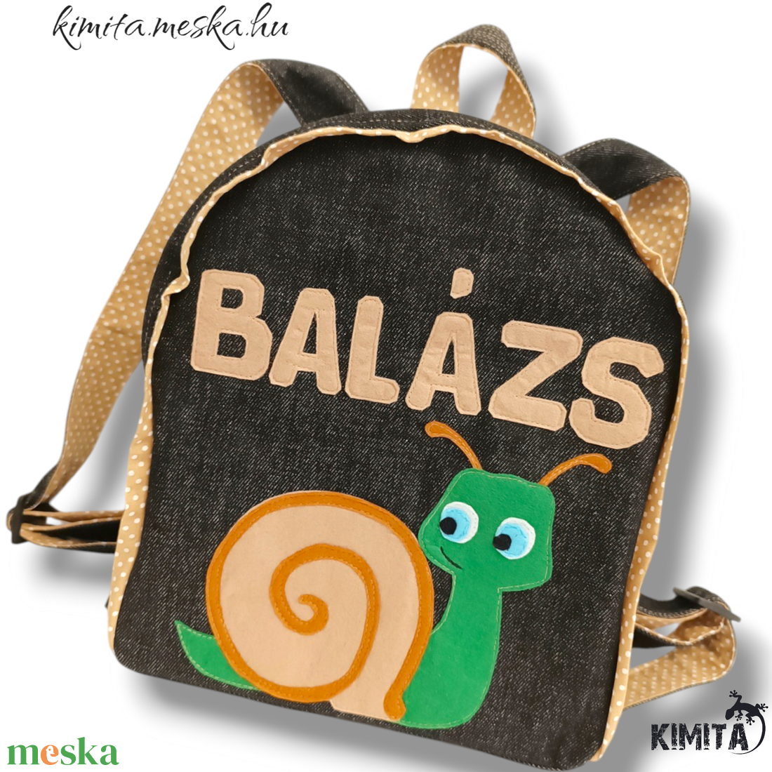 Csigás hátizsák - táska & tok - hátizsák - kishátizsák - Meska.hu