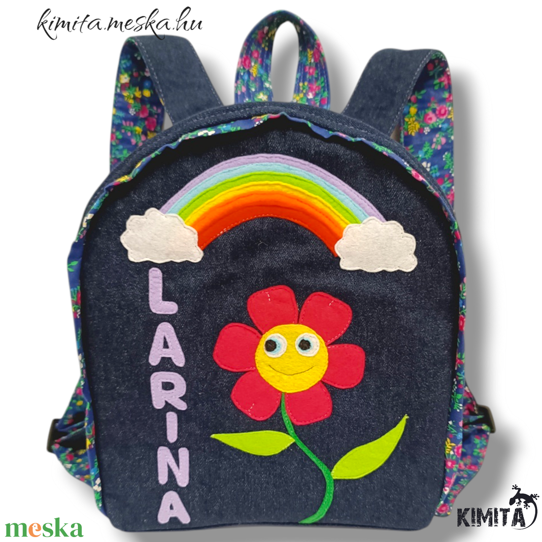 Virágos hátizsák  - táska & tok - hátizsák - kishátizsák - Meska.hu