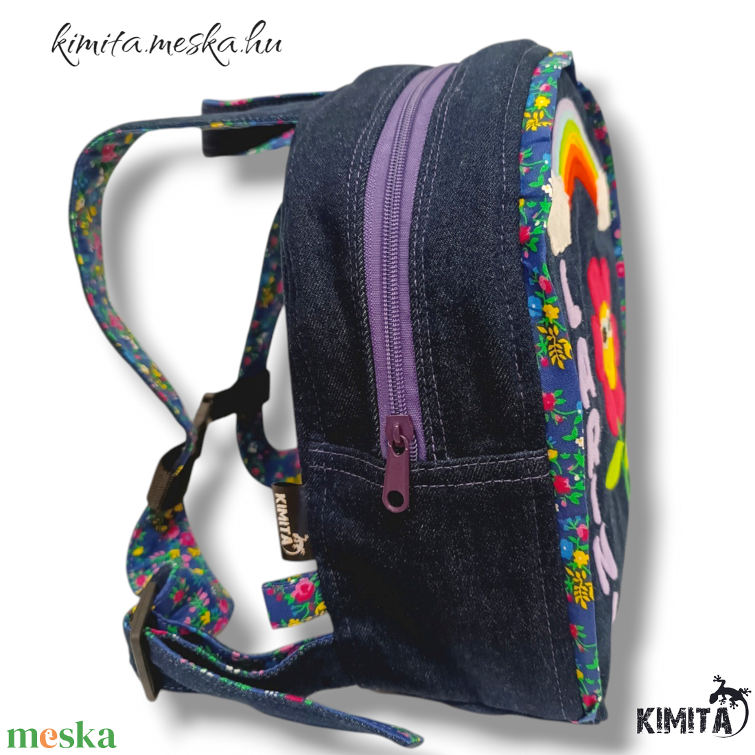 Virágos hátizsák  - táska & tok - hátizsák - kishátizsák - Meska.hu