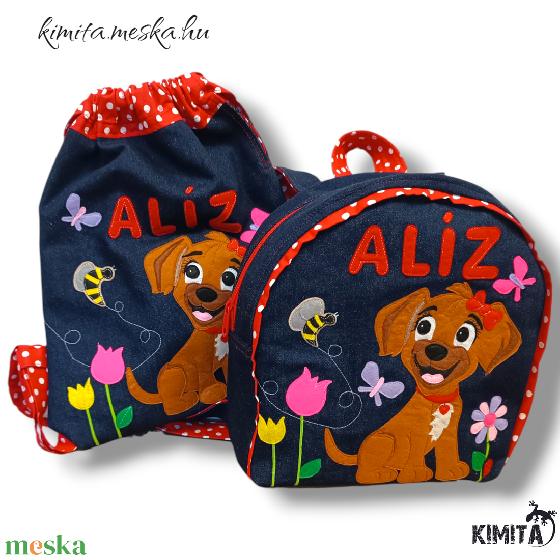 Kutyás hátizsák tornazsákkal - táska & tok - hátizsák - kishátizsák - Meska.hu