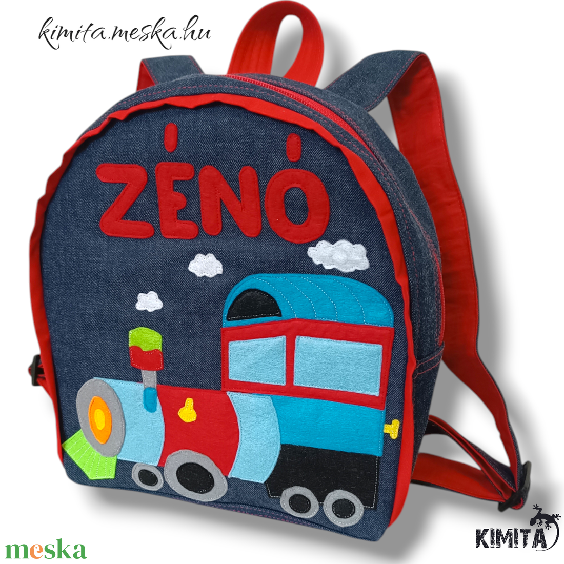 Mozdonyos hátizsák - játék & sport - ovis felszerelés - ovis hátizsák - Meska.hu