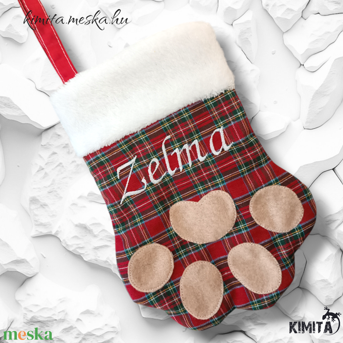 Karácsonyi ajándékzokni kutyusoknak - karácsony - mikulás - mikulás csizma és zokni - Meska.hu