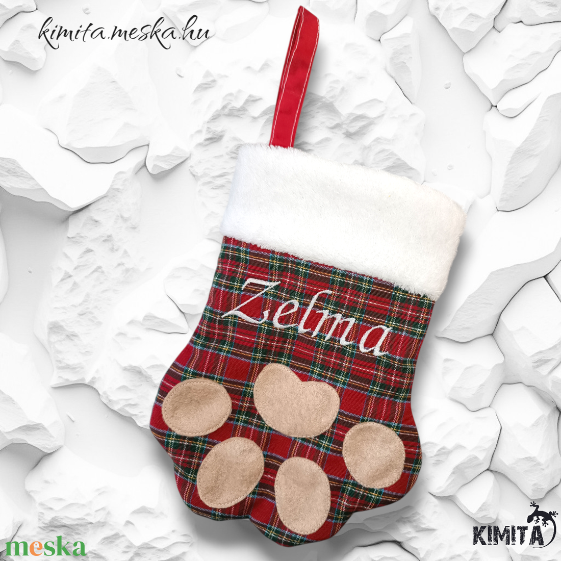 Karácsonyi ajándékzokni kutyusoknak - karácsony - mikulás - mikulás csizma és zokni - Meska.hu