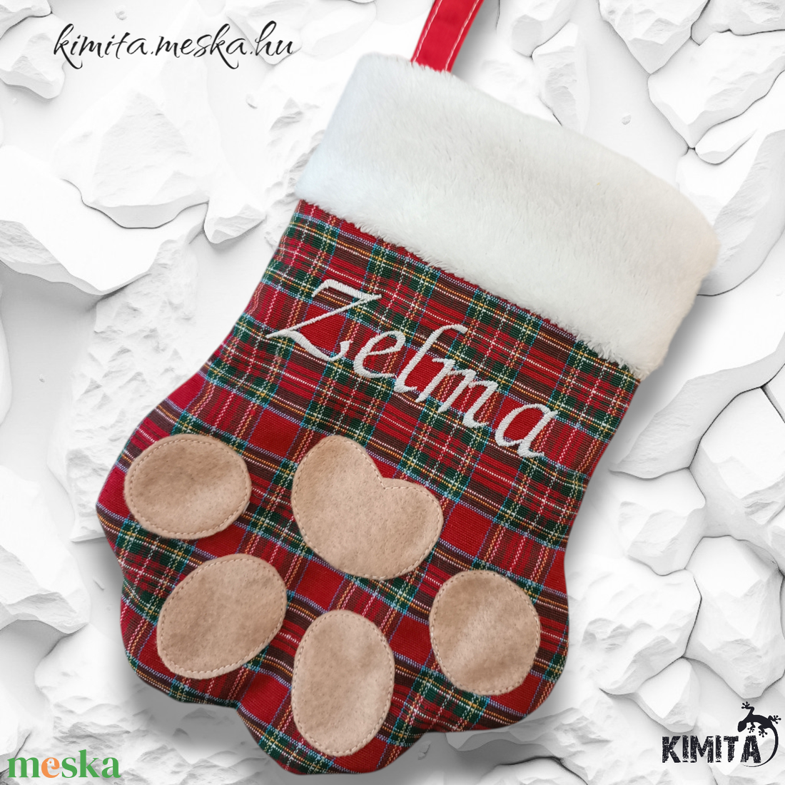 Karácsonyi ajándékzokni kutyusoknak - karácsony - mikulás - mikulás csizma és zokni - Meska.hu