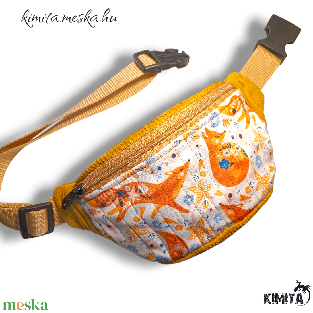 Mustár övtáska rókás mini - táska & tok - övtáska - Meska.hu