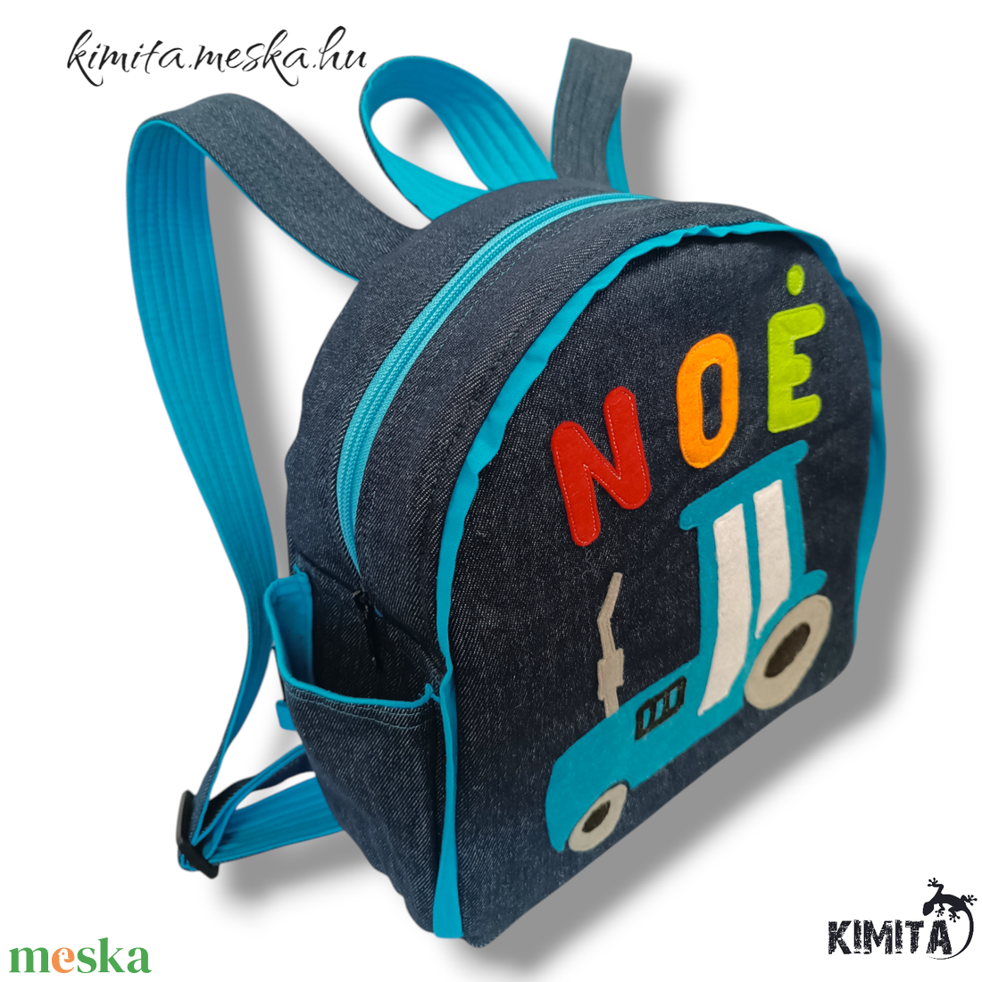 Traktoros hátizsák zsebes - táska & tok - hátizsák - kishátizsák - Meska.hu