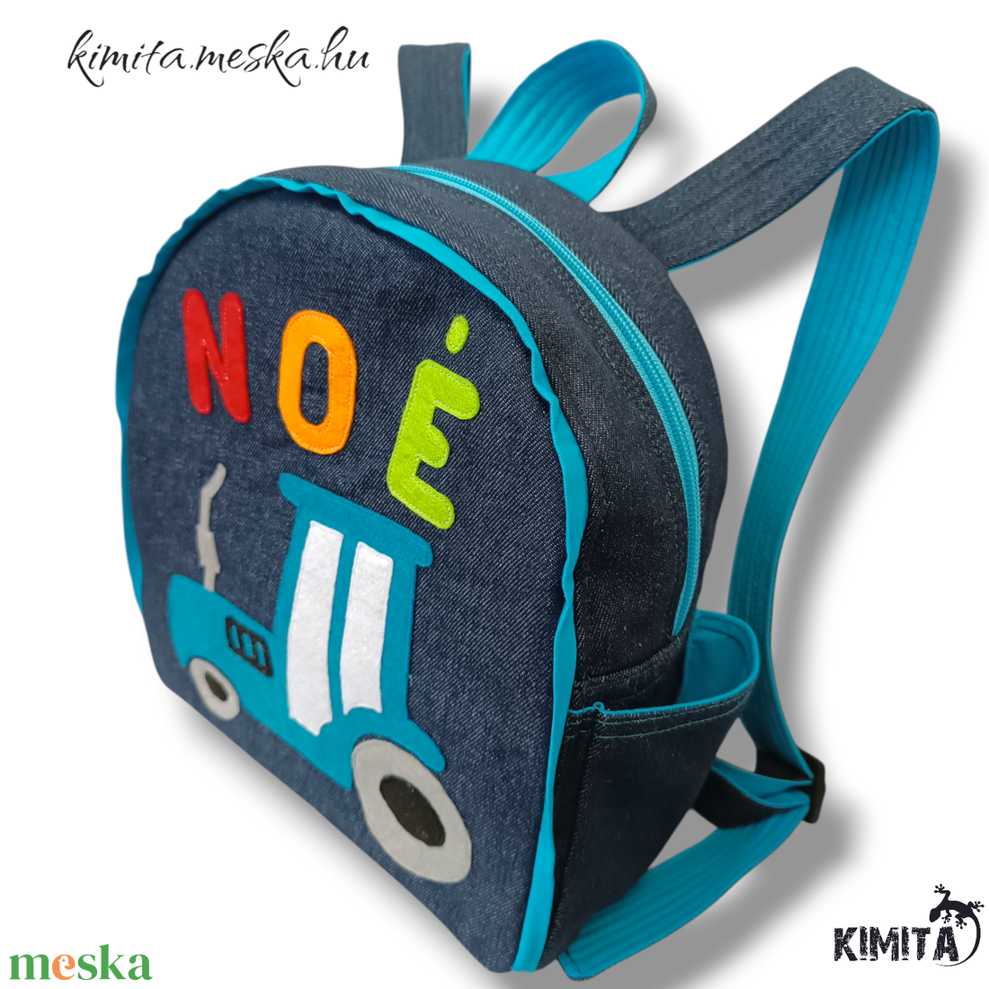 Traktoros hátizsák zsebes - táska & tok - hátizsák - kishátizsák - Meska.hu