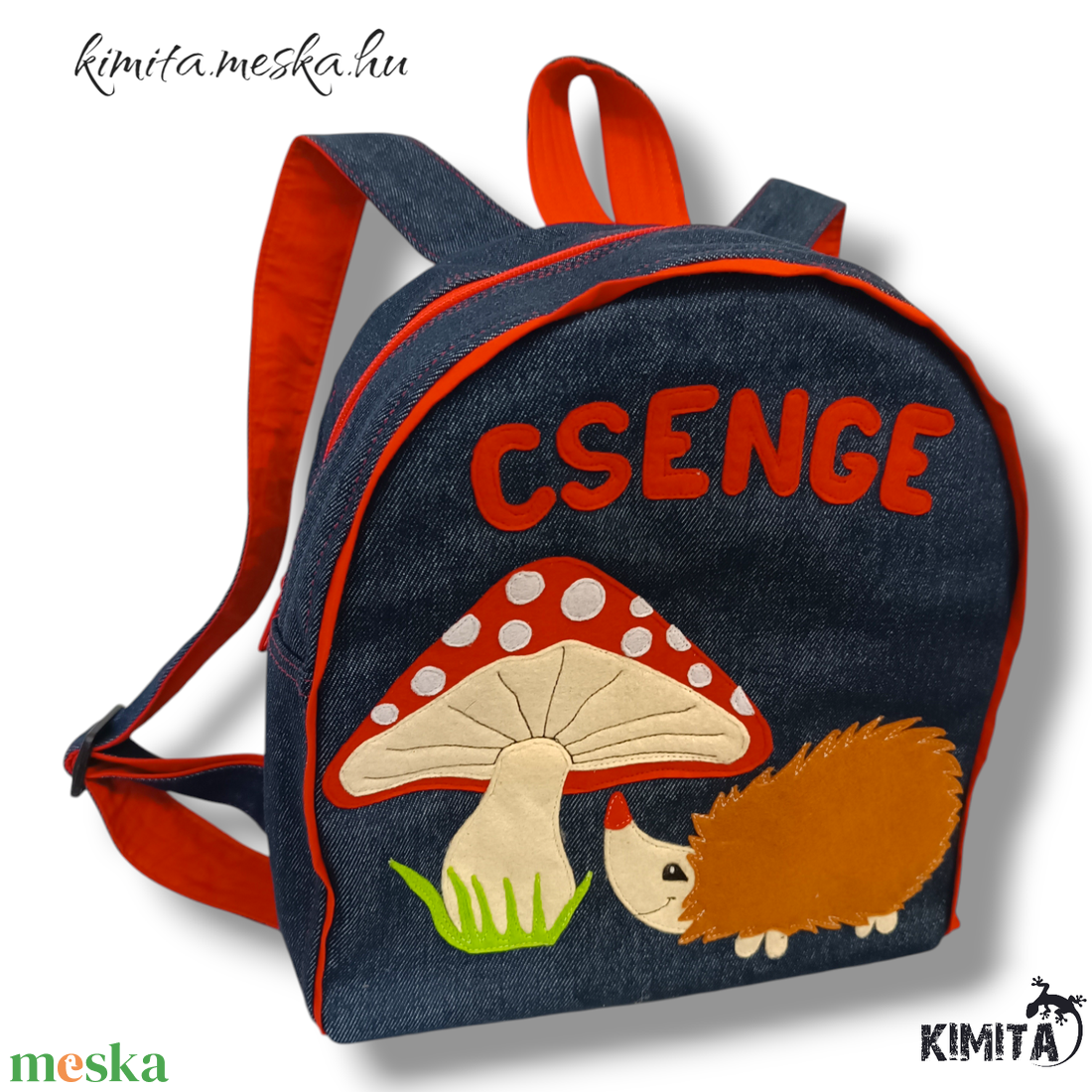 Gombás-sünis hátizsák - táska & tok - hátizsák - kishátizsák - Meska.hu