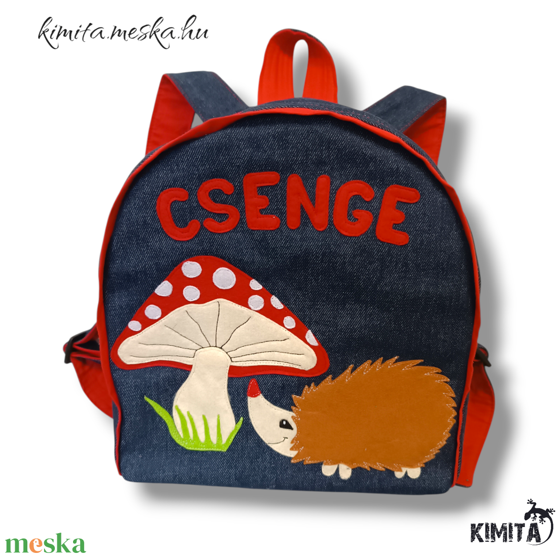 Gombás-sünis hátizsák - táska & tok - hátizsák - kishátizsák - Meska.hu