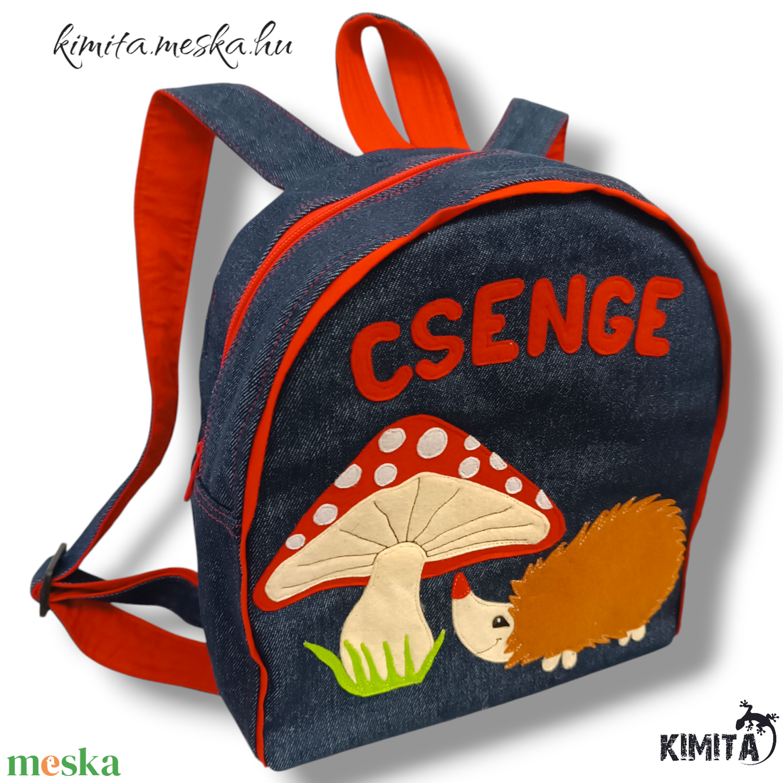Gombás-sünis hátizsák - táska & tok - hátizsák - kishátizsák - Meska.hu
