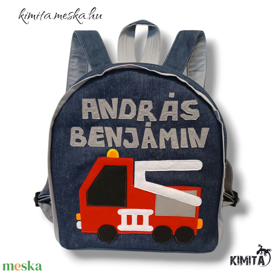 Tűzoltós hátizsák tornazsákkal - táska & tok - hátizsák - kishátizsák - Meska.hu