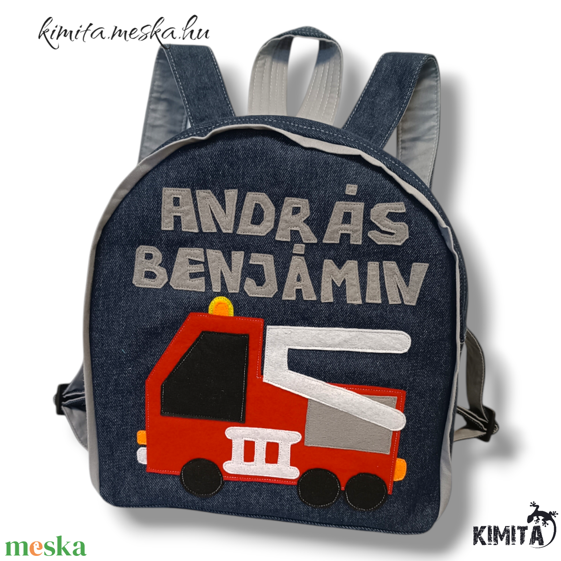 Tűzoltós hátizsák tornazsákkal - táska & tok - hátizsák - kishátizsák - Meska.hu