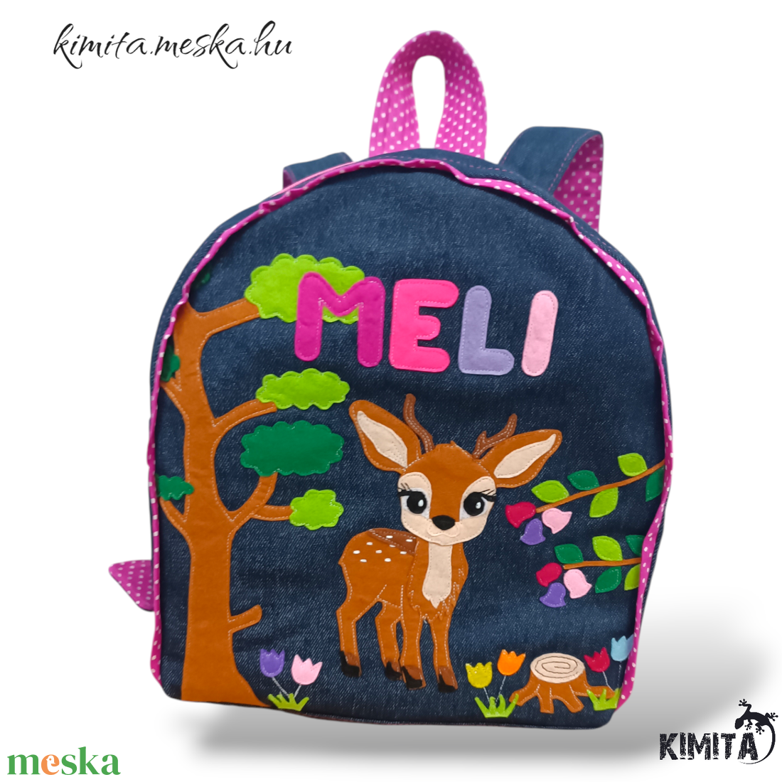 Őzike/ gida mintás hátizsák - játék & sport - ovis felszerelés - ovis hátizsák - Meska.hu