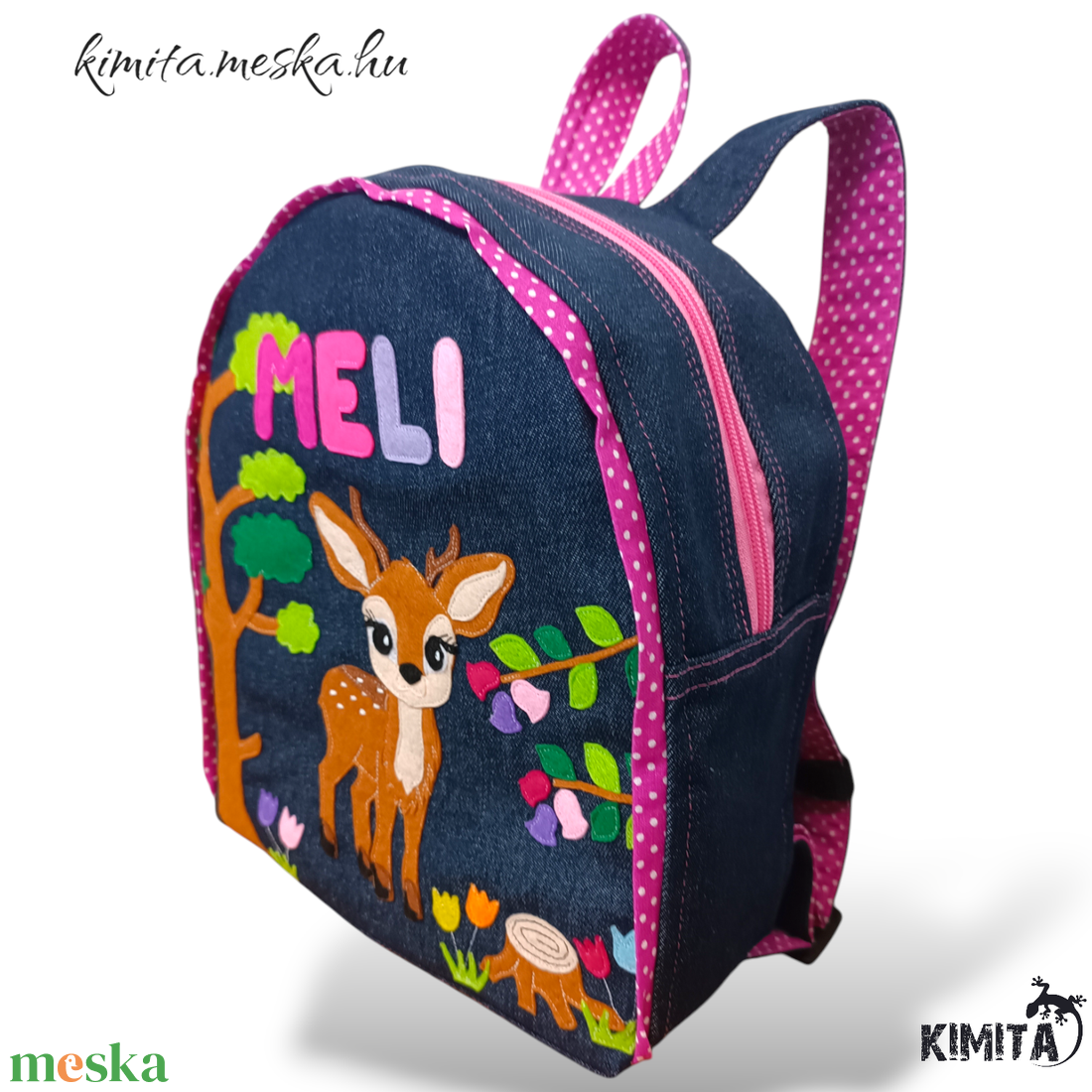 Őzike/ gida mintás hátizsák - játék & sport - ovis felszerelés - ovis hátizsák - Meska.hu