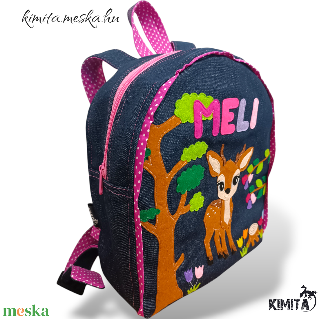 Őzike/ gida mintás hátizsák - játék & sport - ovis felszerelés - ovis hátizsák - Meska.hu