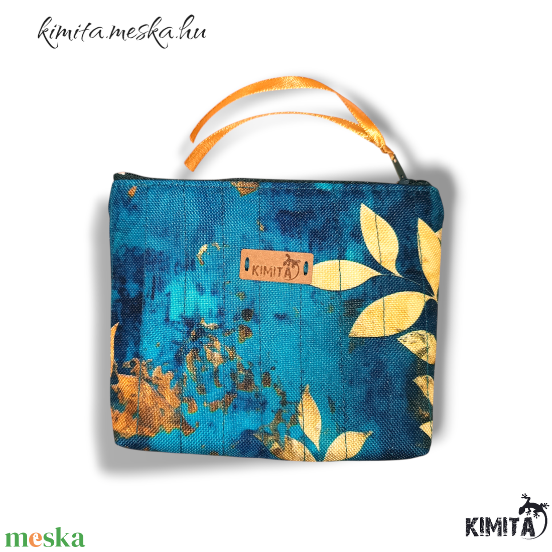 Kis méretű neszesszer - arany levelek - táska & tok - neszesszer - Meska.hu