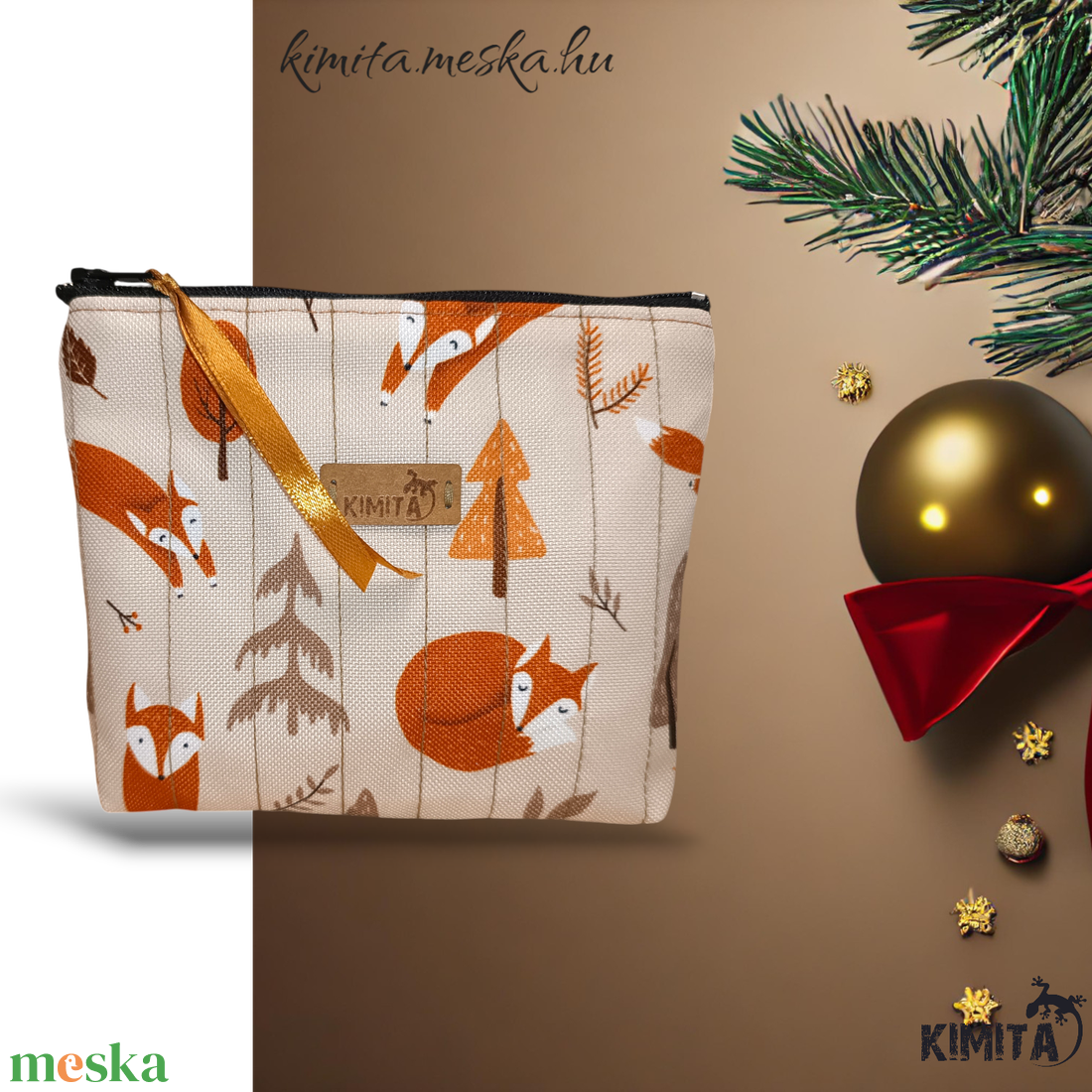 Kis méretű neszesszer - róka - táska & tok - neszesszer - Meska.hu
