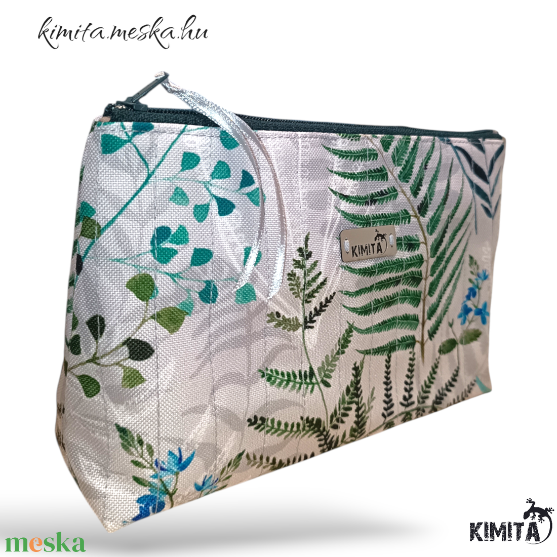 Neszesszer - zöld levelek - táska & tok - neszesszer - Meska.hu