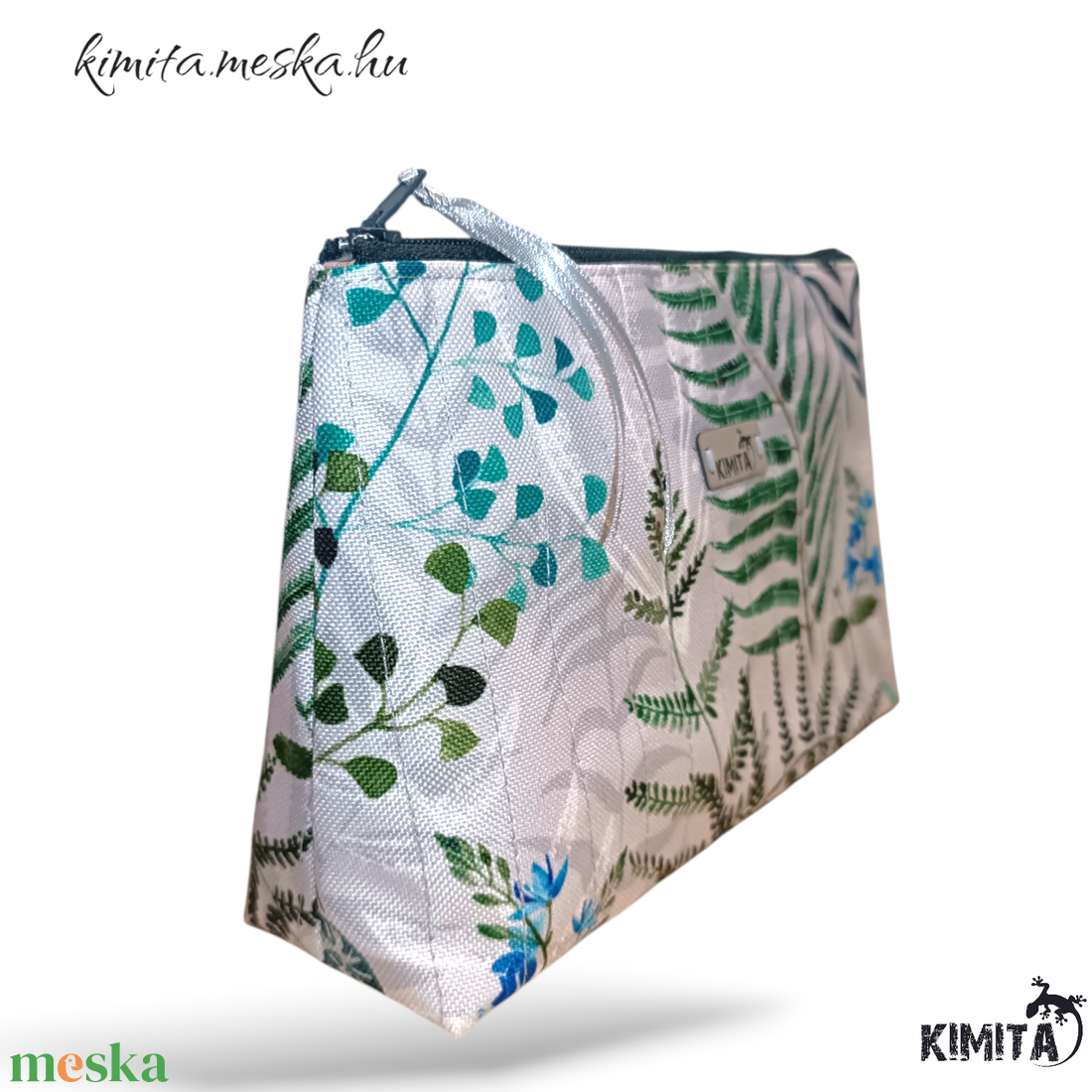 Neszesszer - zöld levelek - táska & tok - neszesszer - Meska.hu