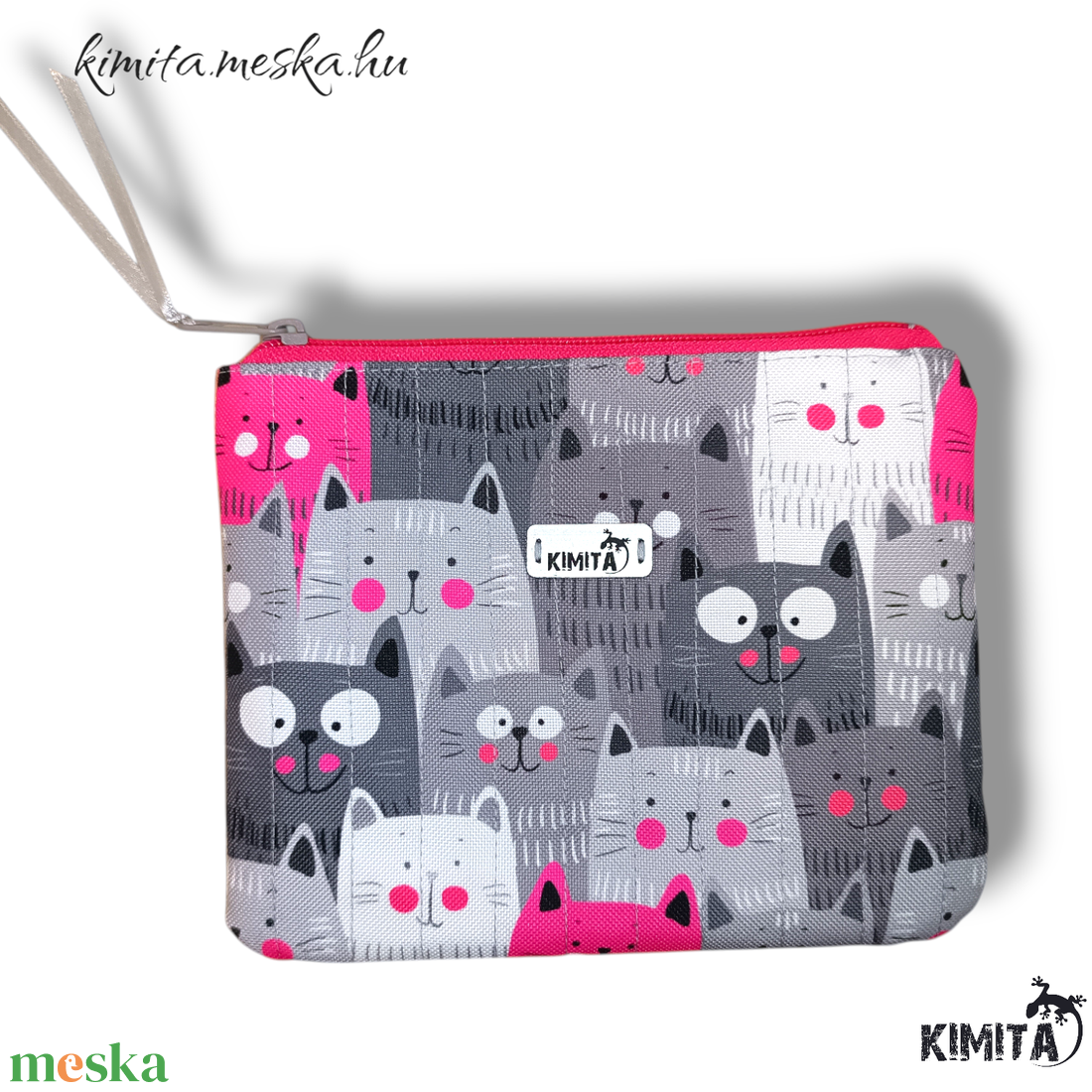 Neszesszer - pink cicák - táska & tok - neszesszer - Meska.hu