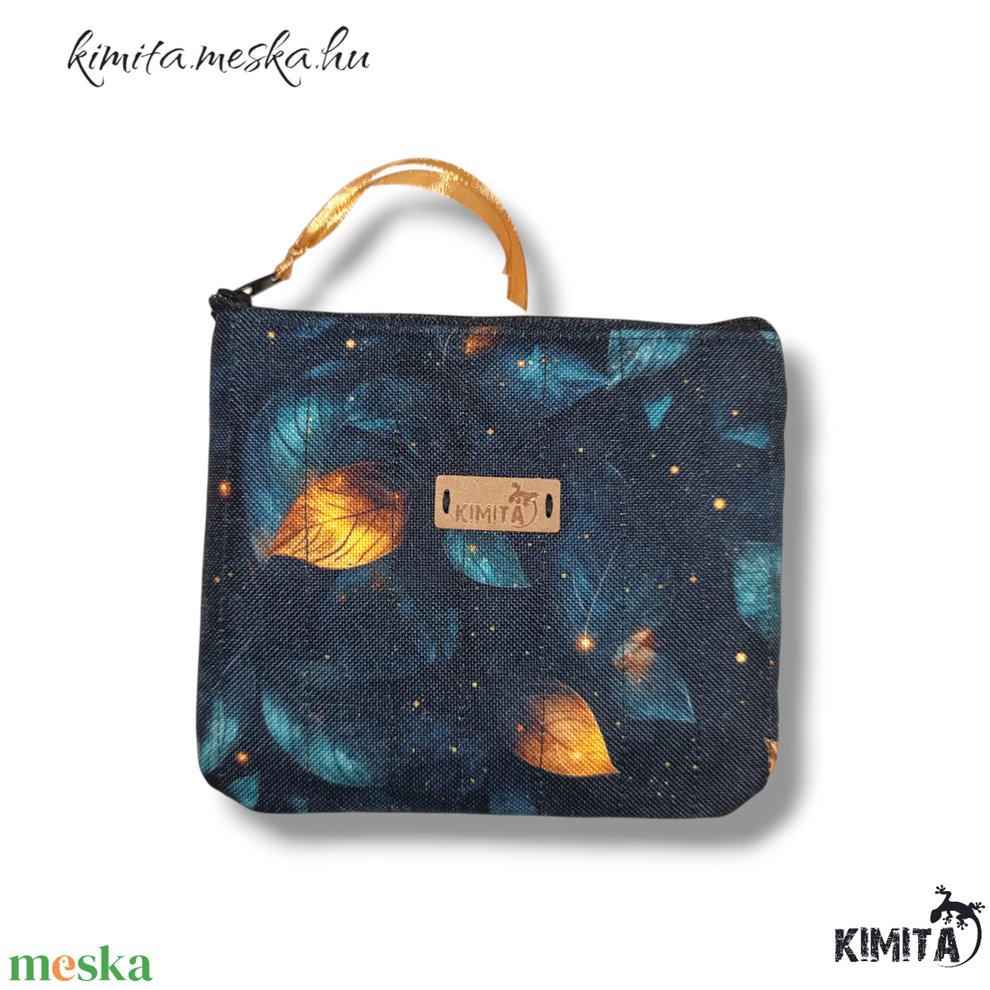 Kis méretű neszesszer - Arany levelek - táska & tok - neszesszer - Meska.hu