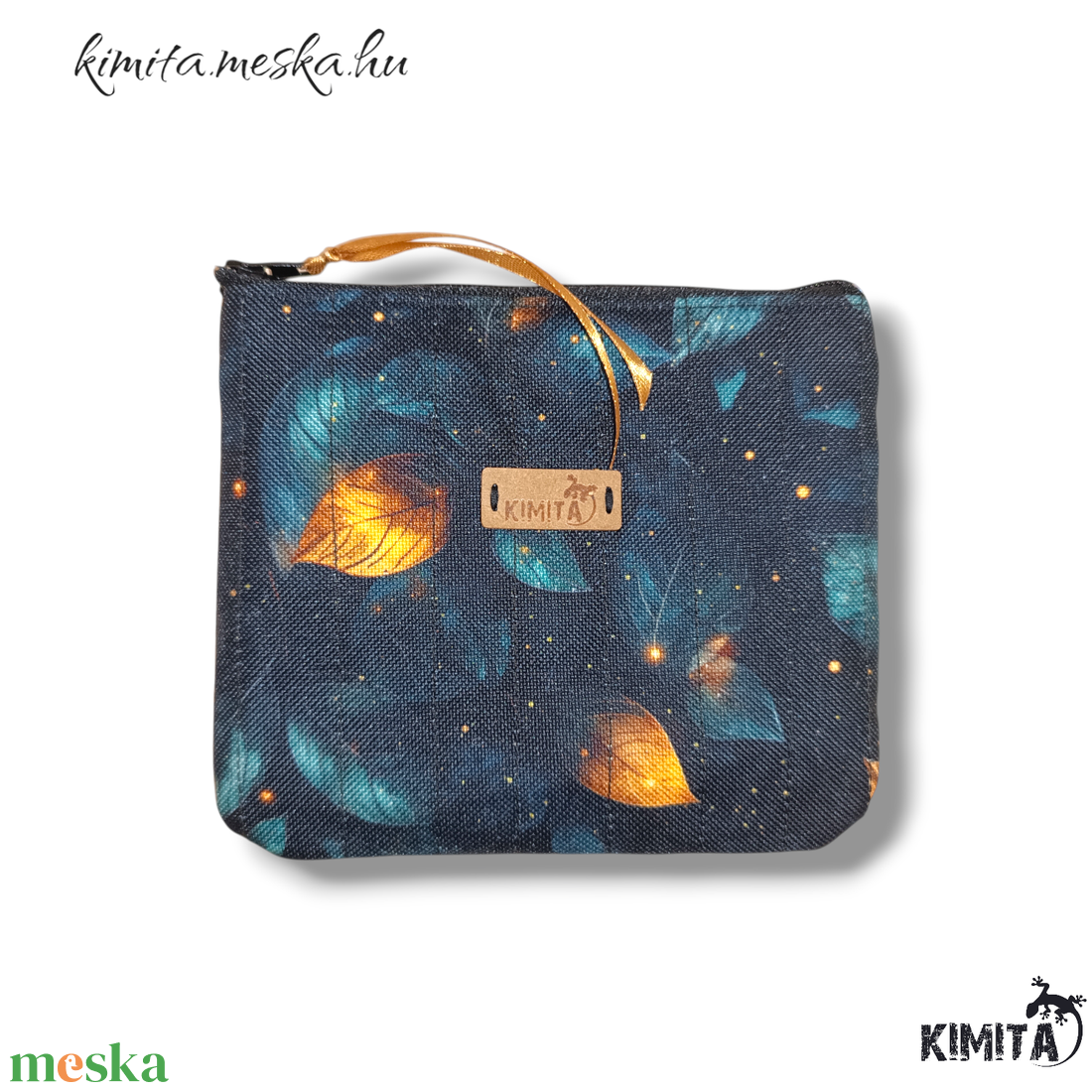 Kis méretű neszesszer - Arany levelek - táska & tok - neszesszer - Meska.hu