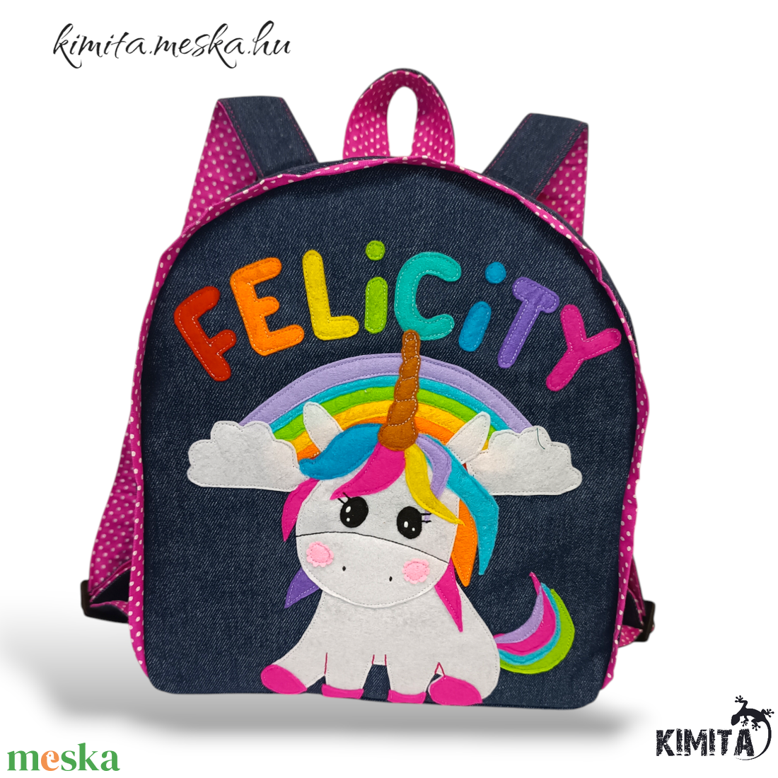 UNIKORNIS mintás hátizsák  - játék & sport - ovis felszerelés - ovis hátizsák - Meska.hu