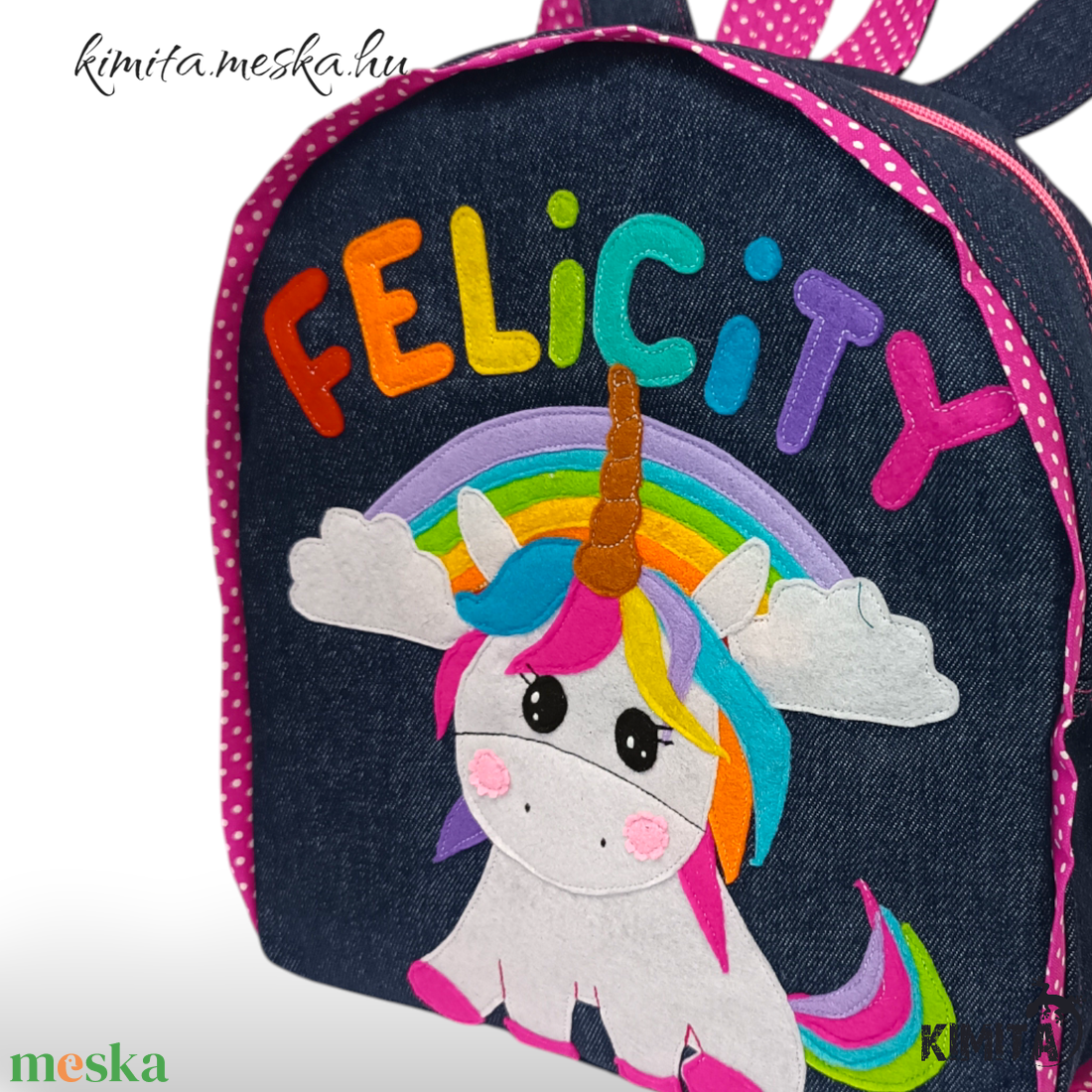 UNIKORNIS mintás hátizsák  - játék & sport - ovis felszerelés - ovis hátizsák - Meska.hu