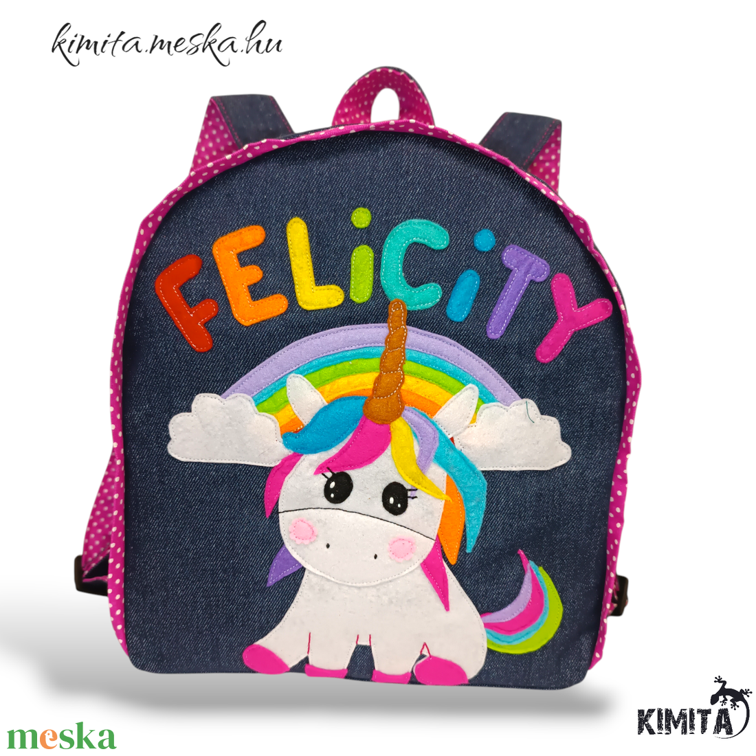 UNIKORNIS mintás hátizsák  - játék & sport - ovis felszerelés - ovis hátizsák - Meska.hu
