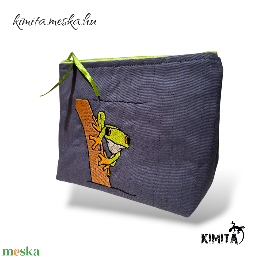 Neszesszer - Békás szürke - táska & tok - neszesszer - Meska.hu