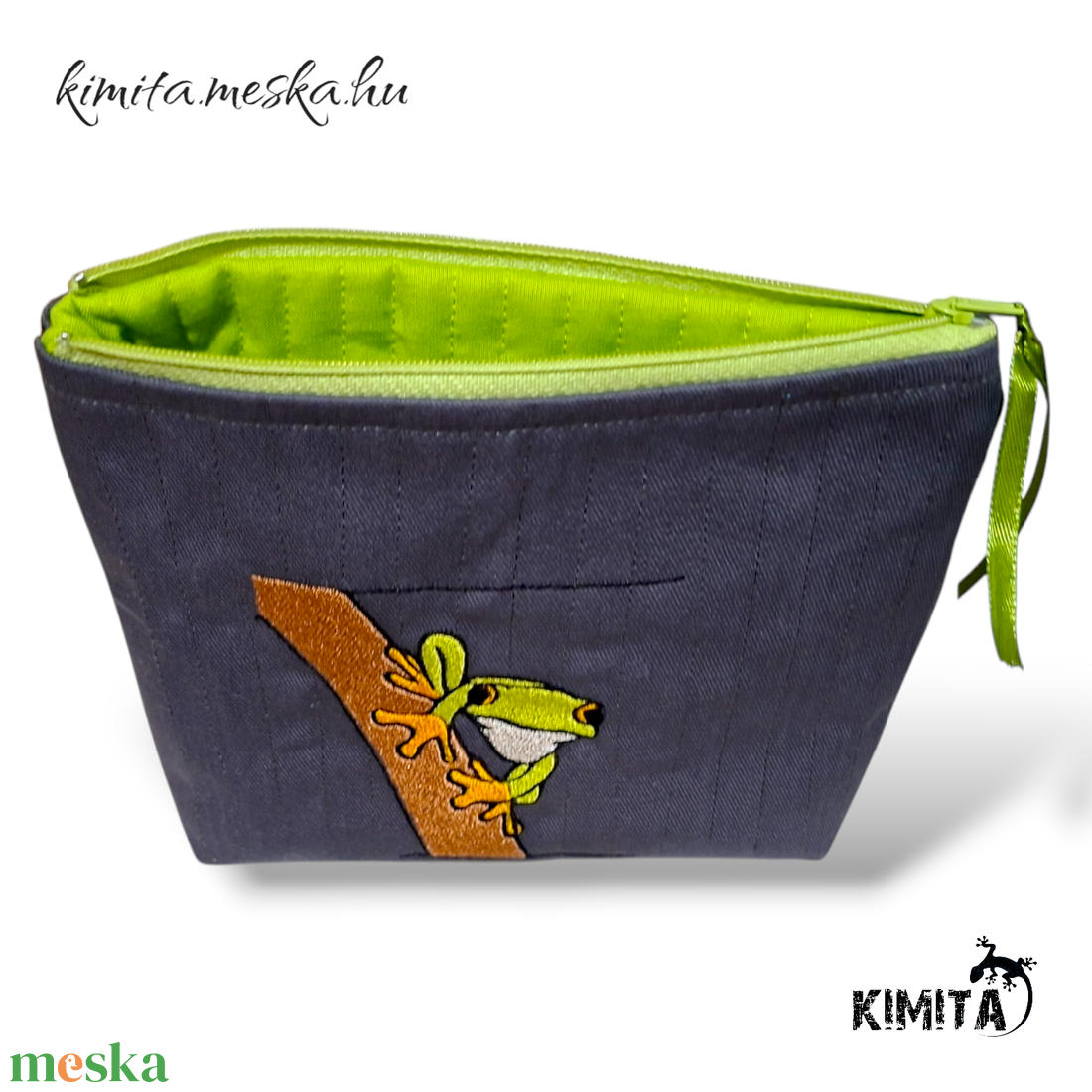 Neszesszer - Békás szürke - táska & tok - neszesszer - Meska.hu