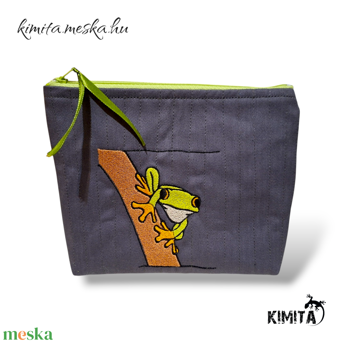 Neszesszer - Békás szürke - táska & tok - neszesszer - Meska.hu