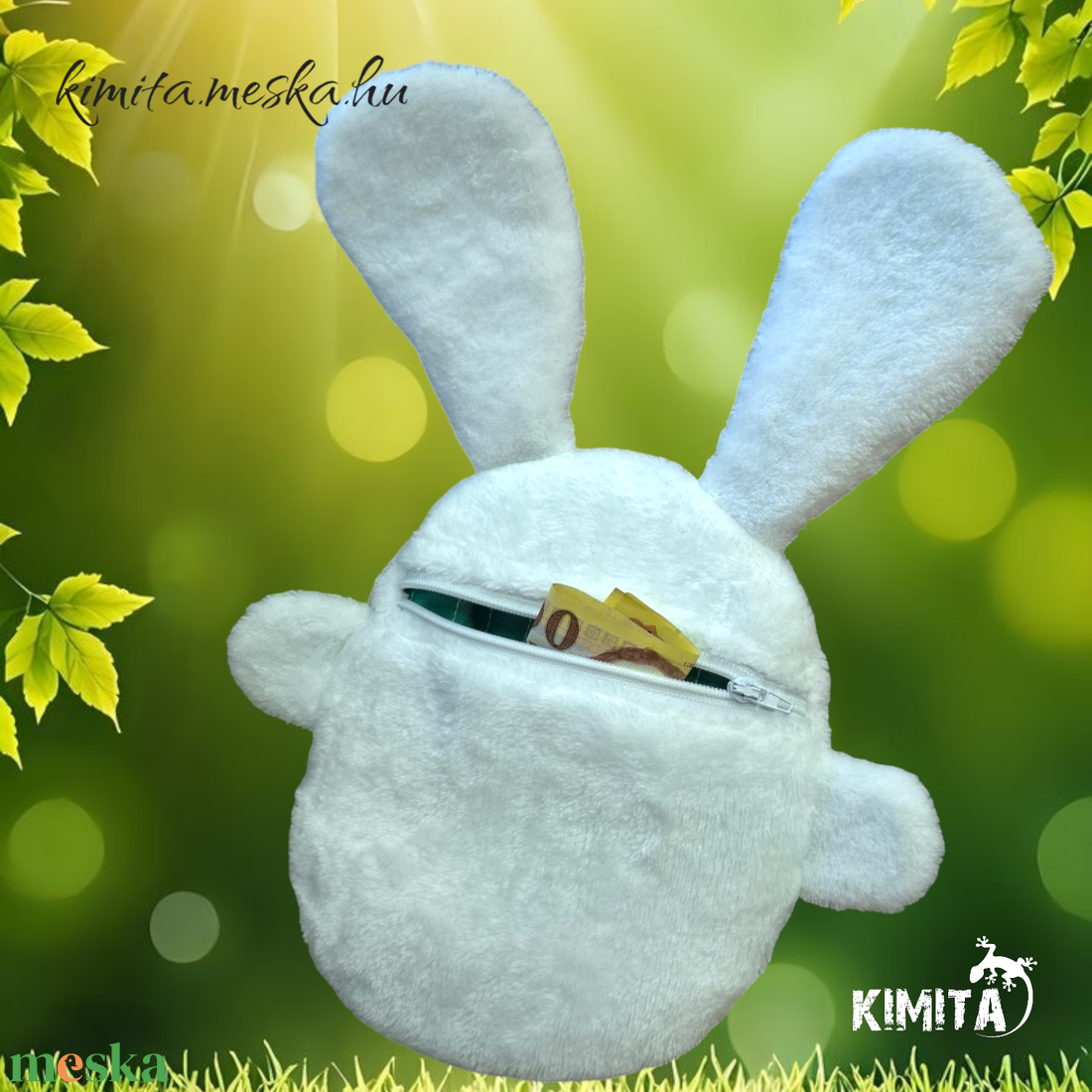 Pénzátadó nyuszi-húsvét - ünnepi díszek, dekorációk - húsvéti díszek és dekorációk - húsvéti pénzátadó - Meska.hu